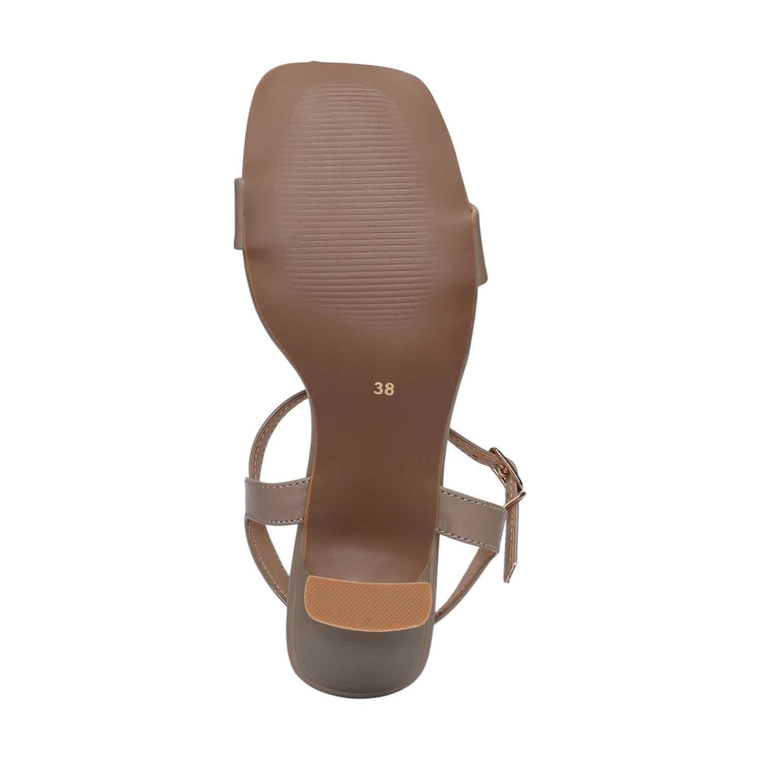 Women Khaki Sandals With Textured Strap