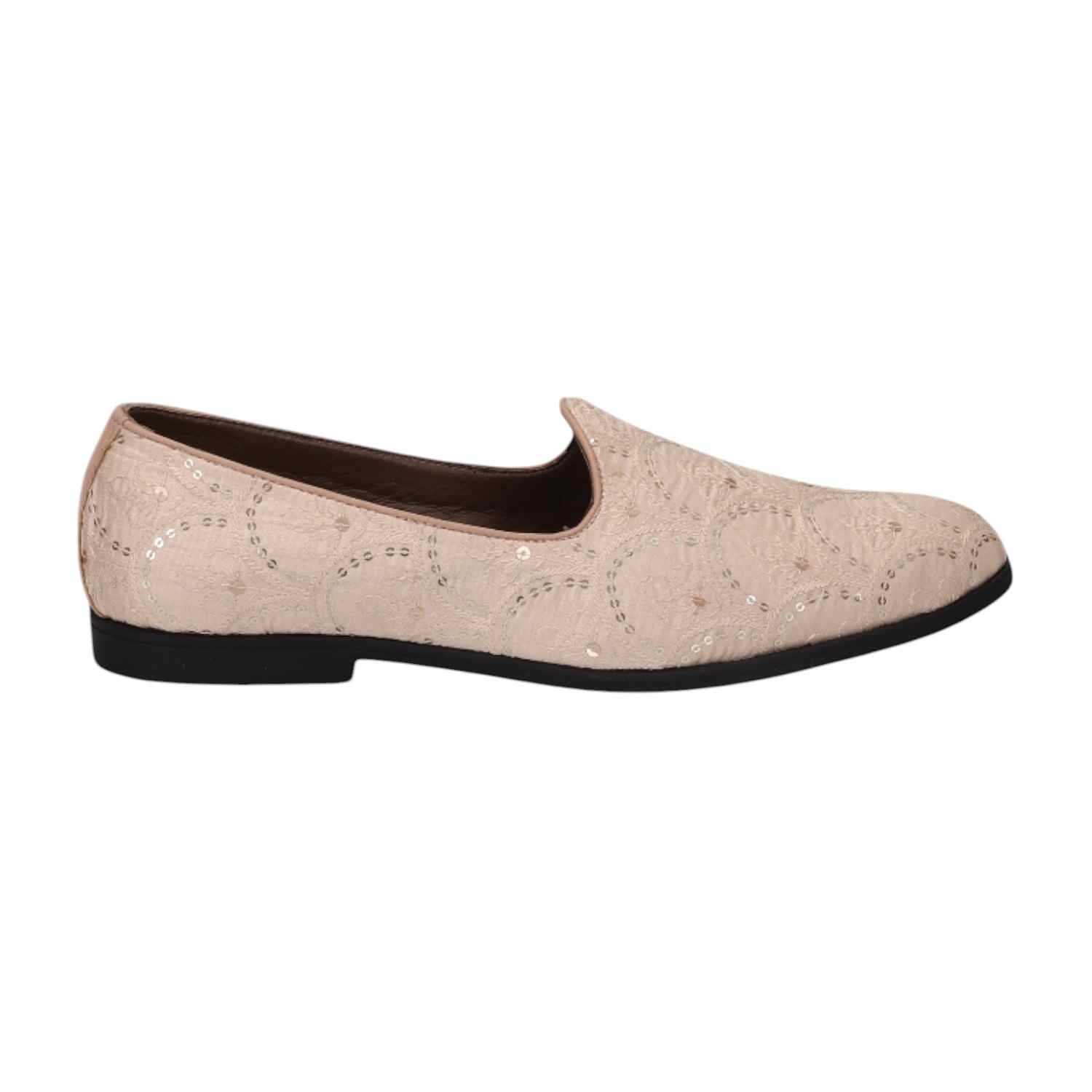 Men Beige Ethnic Joothis Slip On