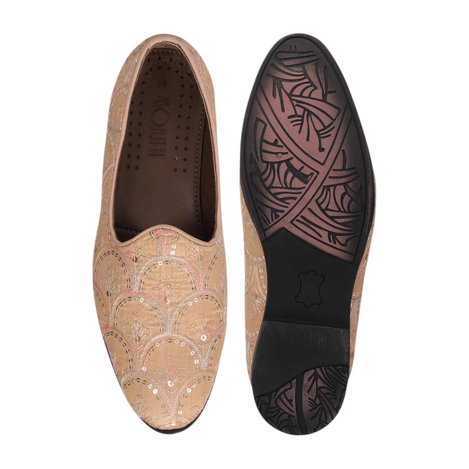 Men Saffron Ethnic Joothis Slip On