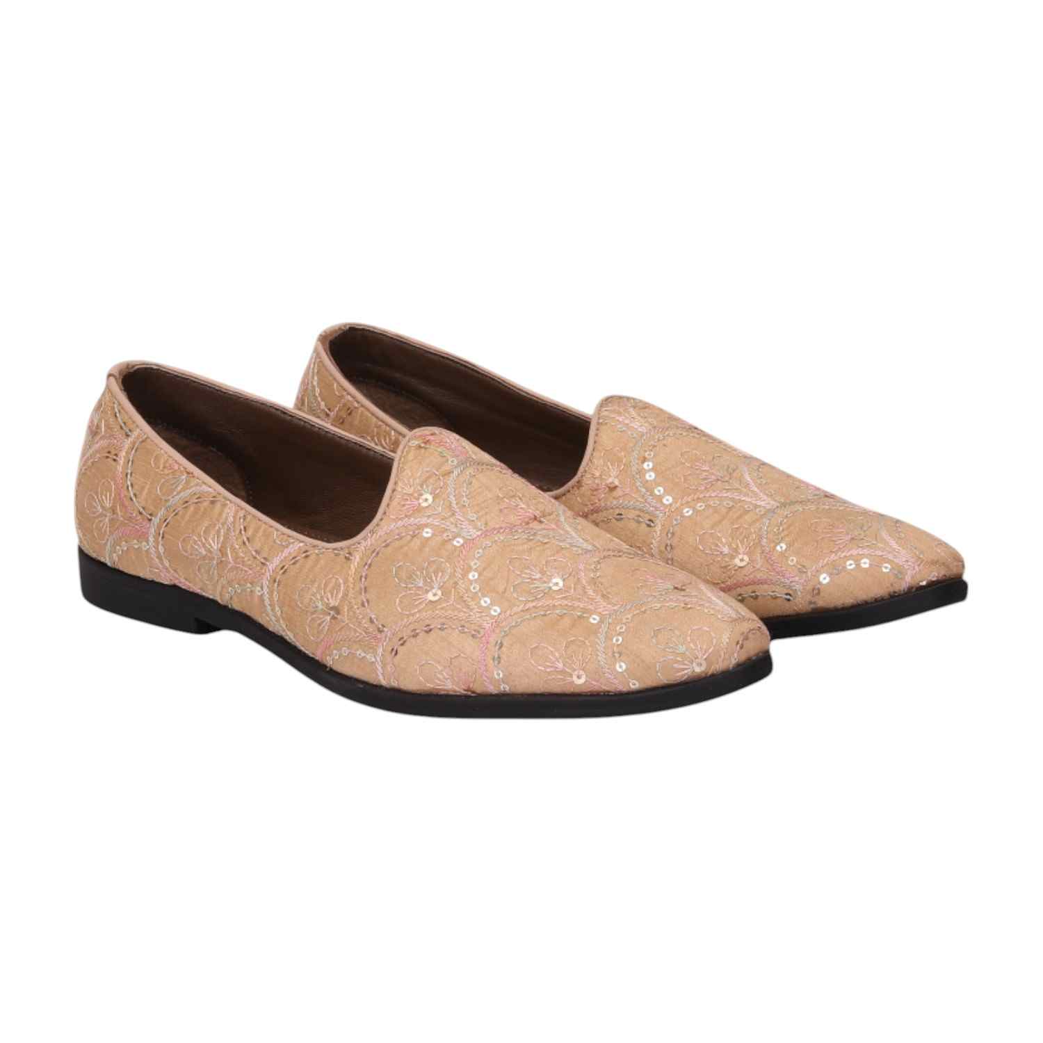 Men Saffron Ethnic Joothis Slip On