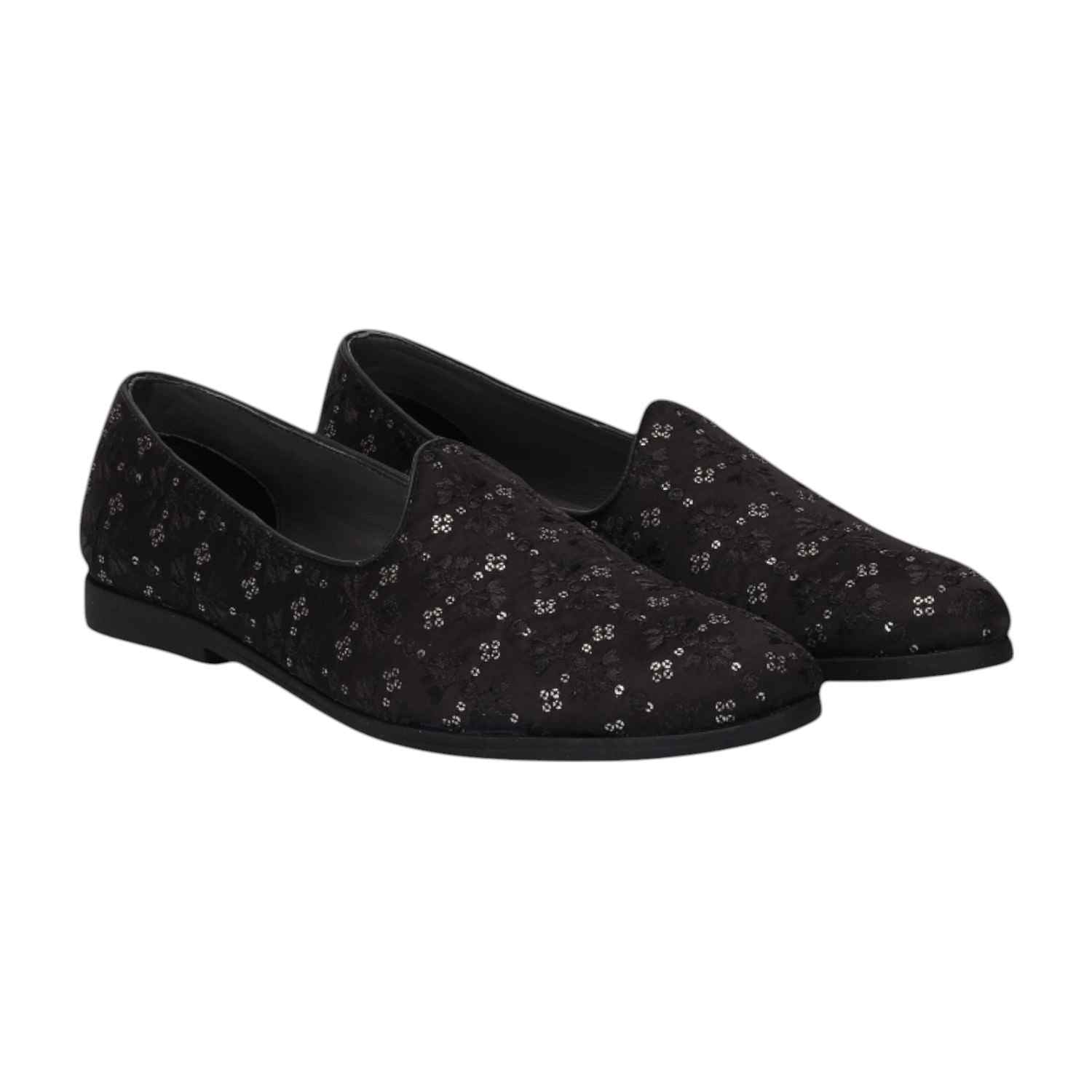 Men Black Ethnic Joothis Slip On