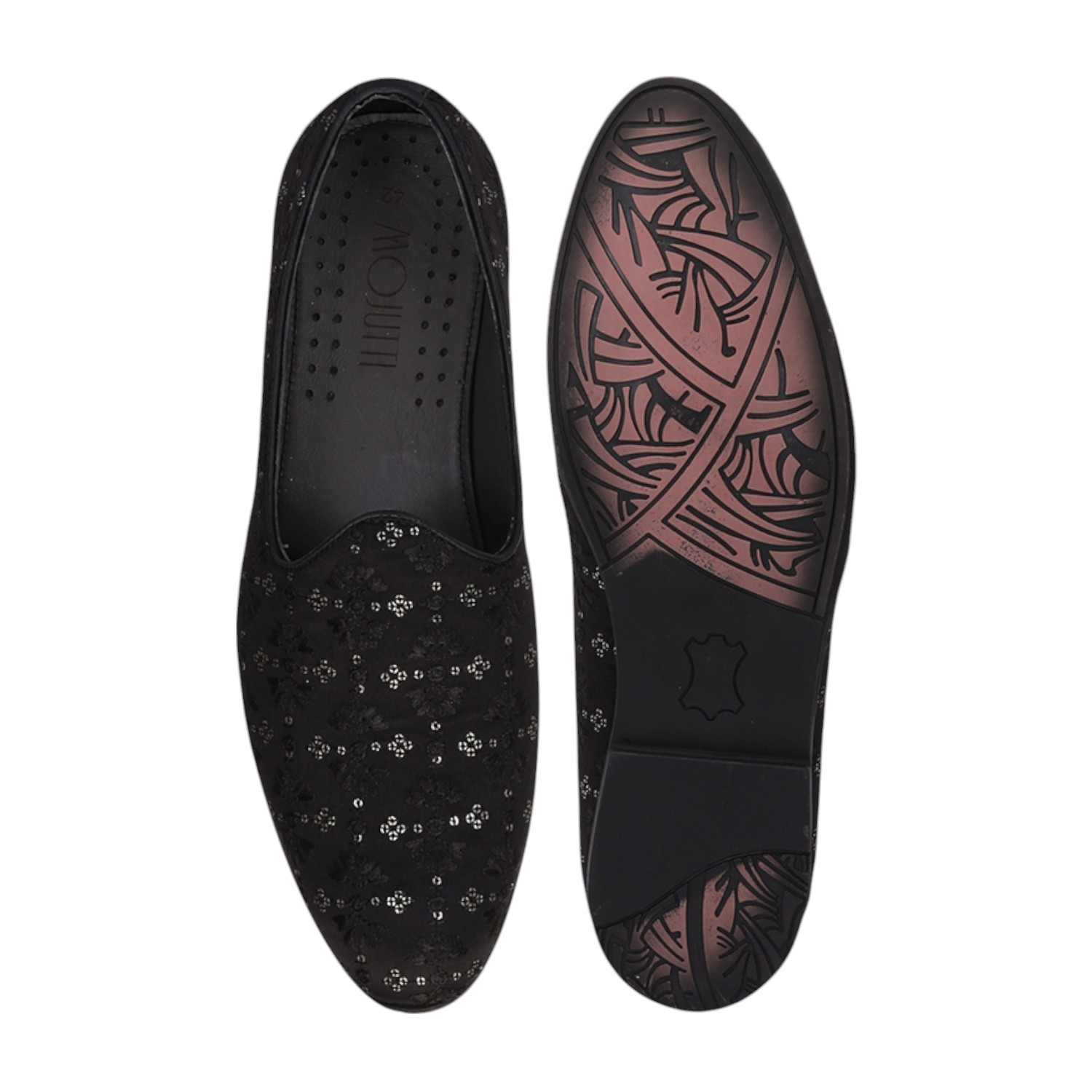 Men Black Ethnic Joothis Slip On