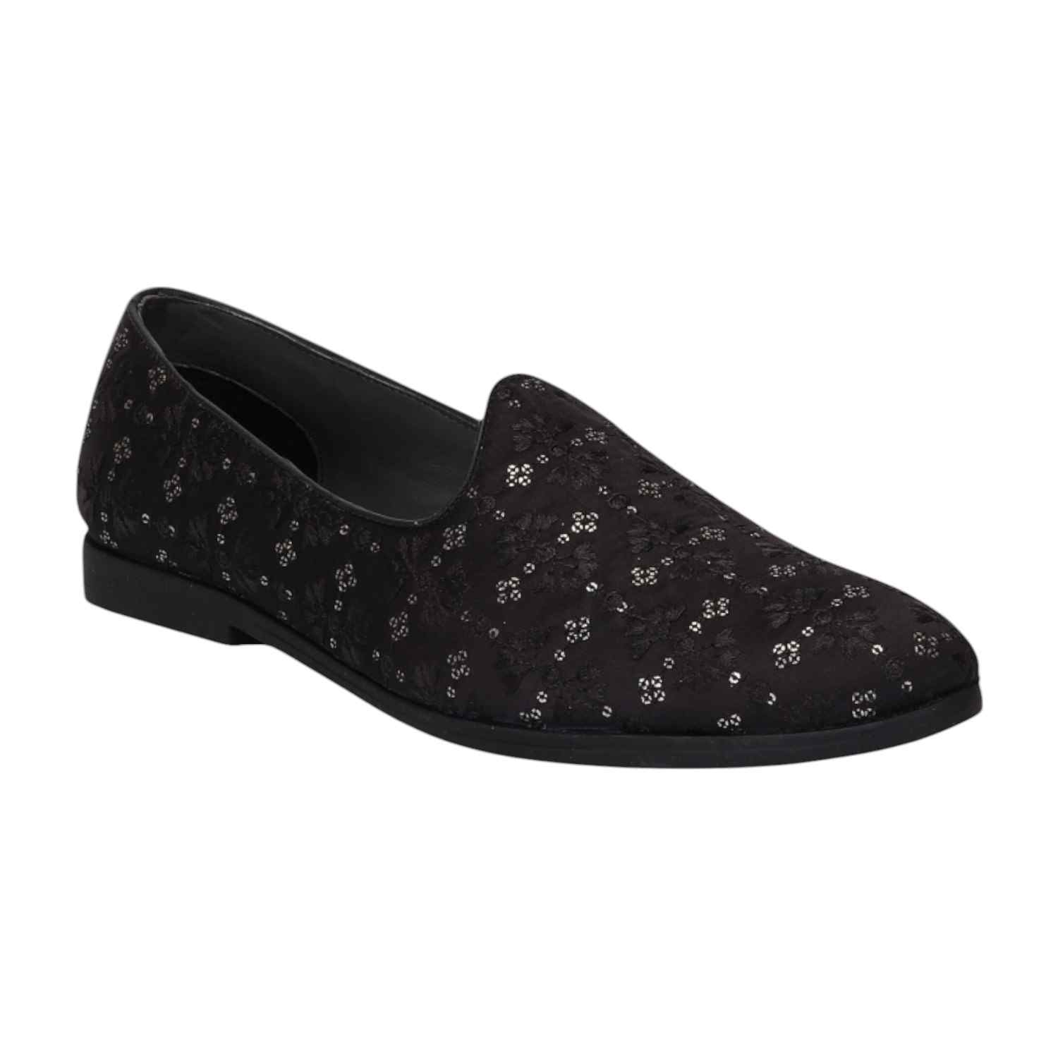Men Black Ethnic Joothis Slip On
