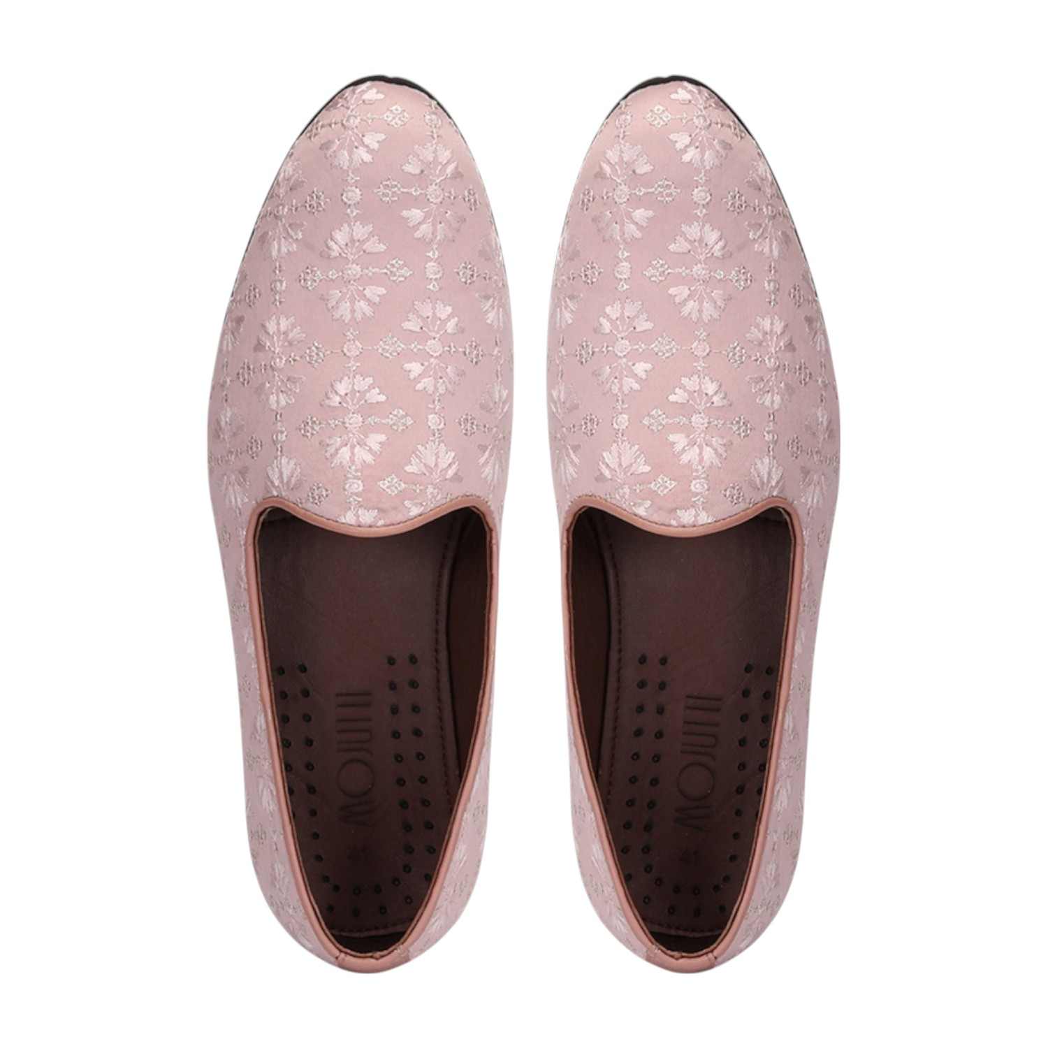 Men Pink Ethnic Joothis Slip On