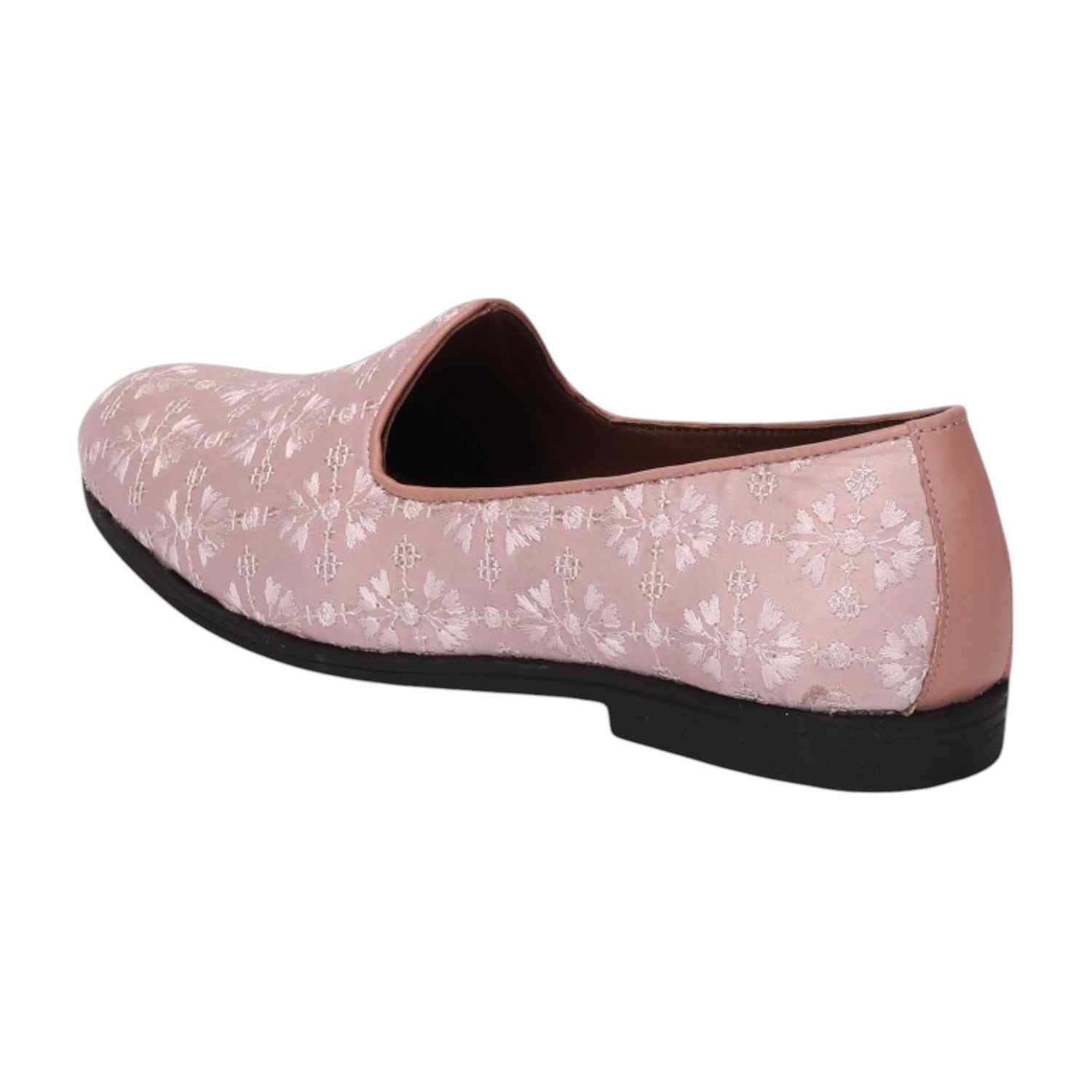 Men Pink Ethnic Joothis Slip On