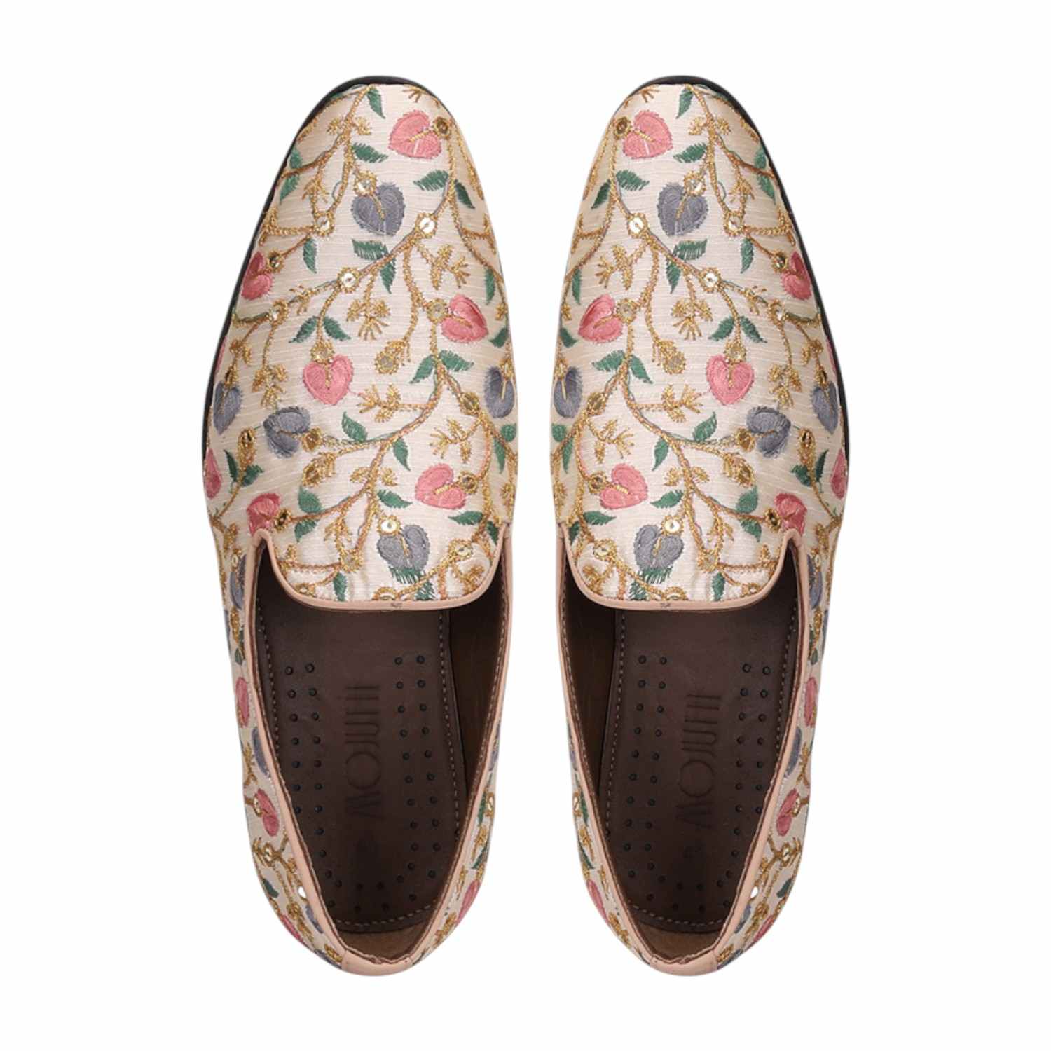 Men Beige Ethnic Joothis Slip On