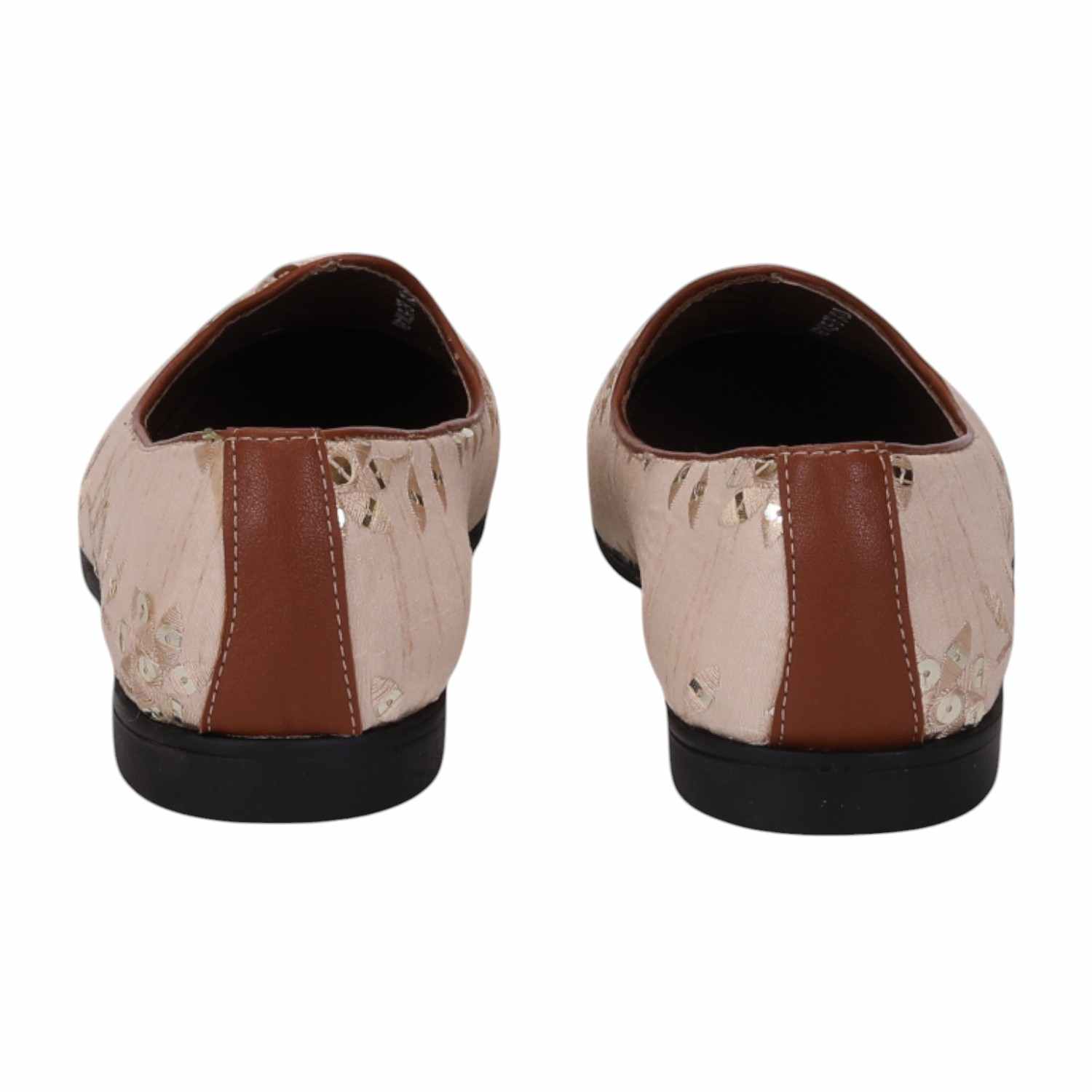 Men Beige Ethnic Joothis Slip On