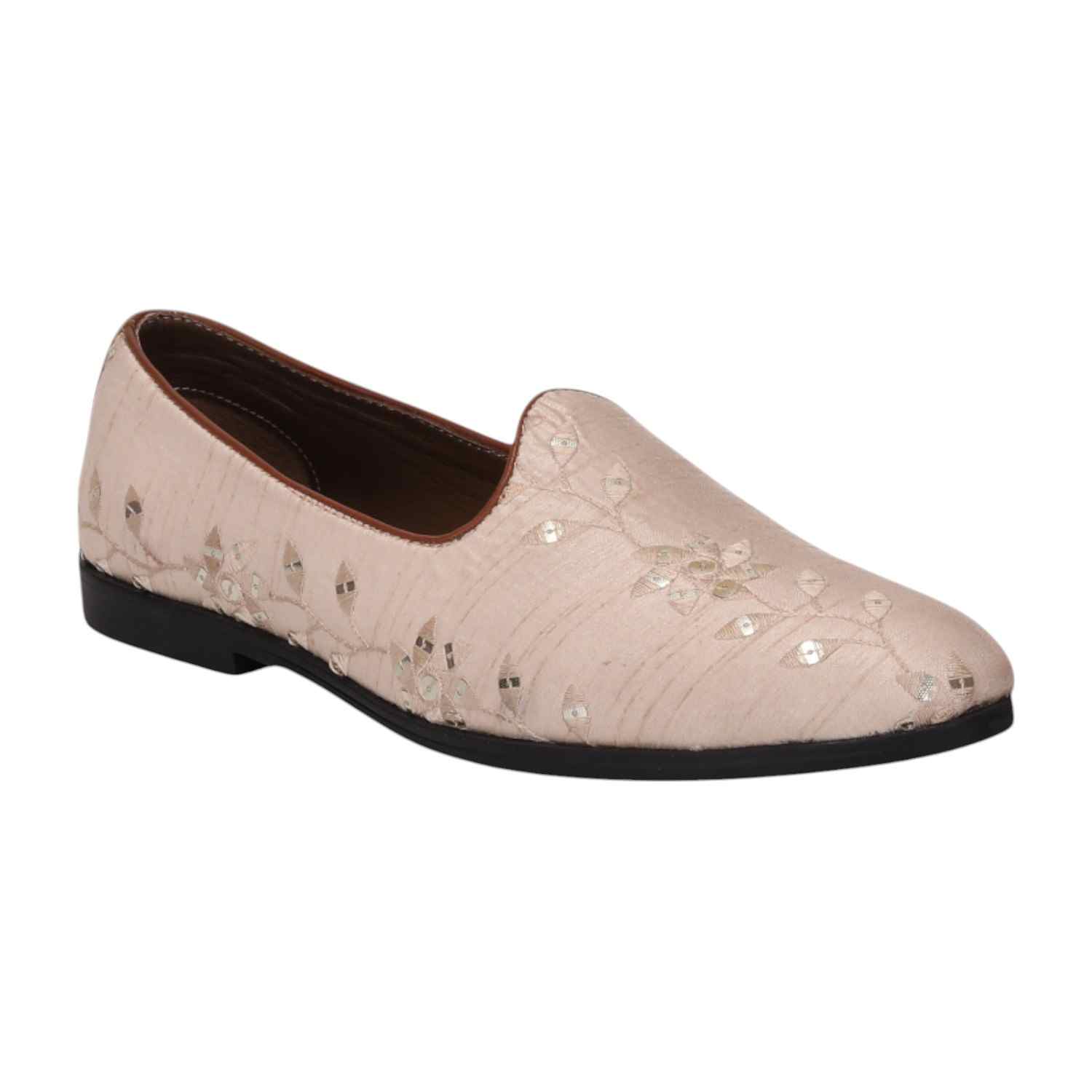 Men Beige Ethnic Joothis Slip On