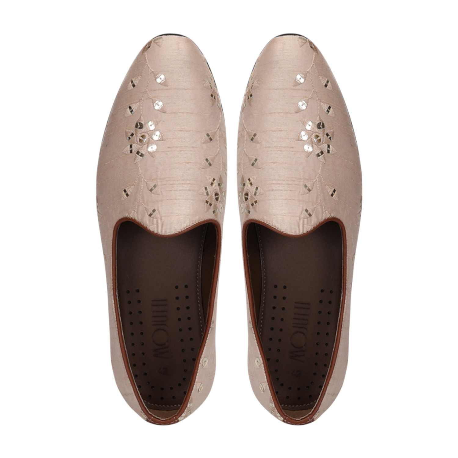 Men Beige Ethnic Joothis Slip On