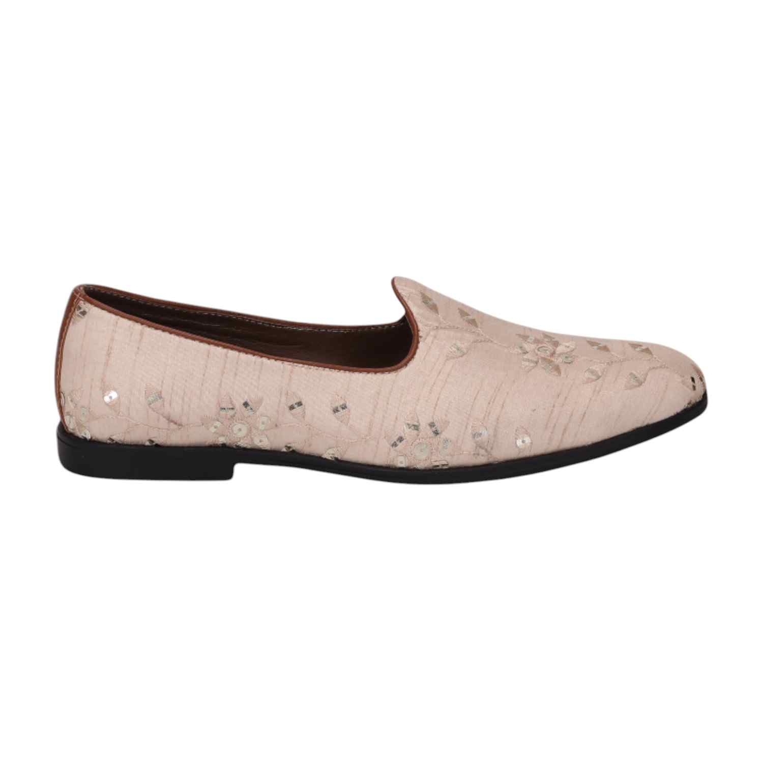 Men Beige Ethnic Joothis Slip On