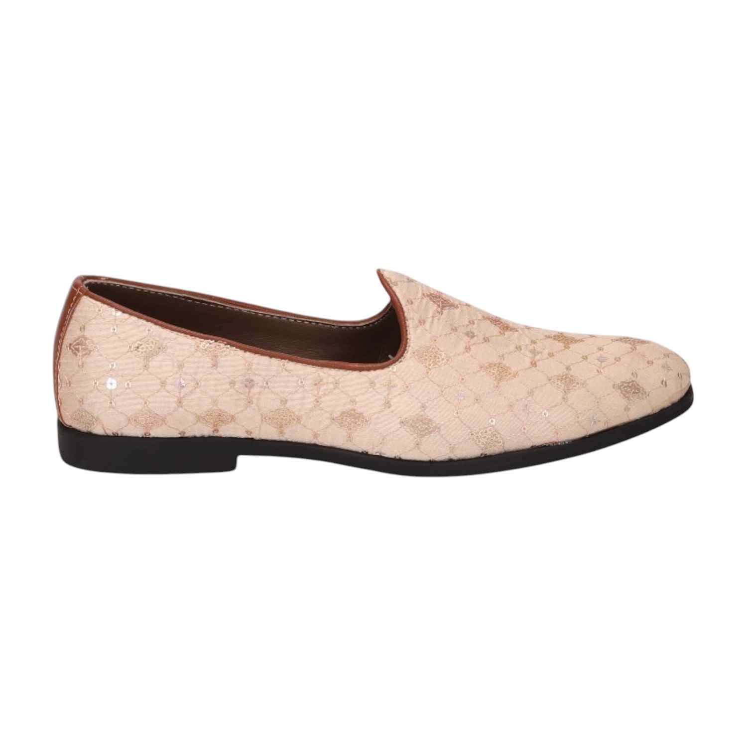 Men Beige Ethnic Joothis Slip On
