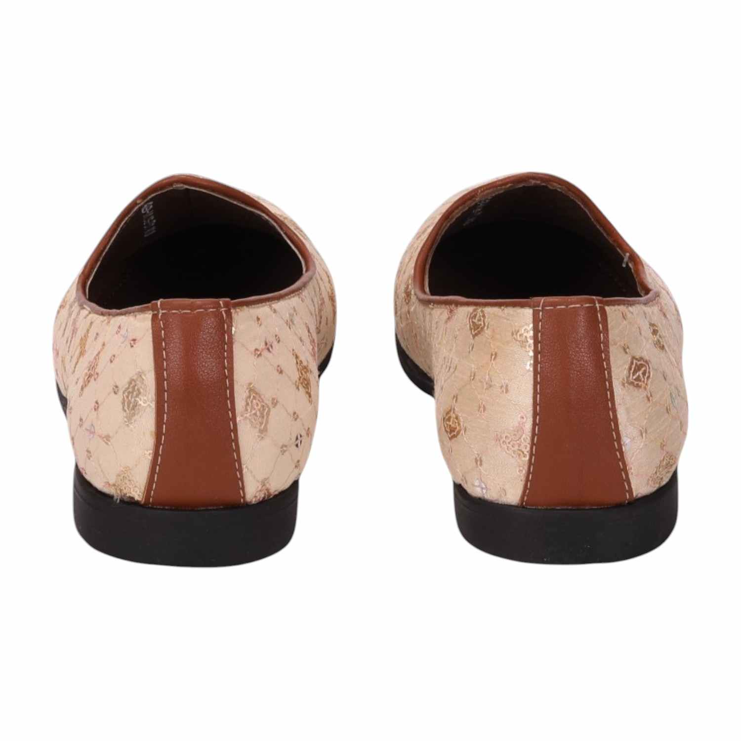 Men Beige Ethnic Joothis Slip On