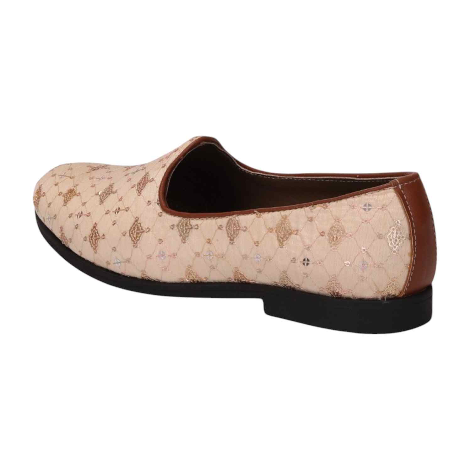Men Beige Ethnic Joothis Slip On