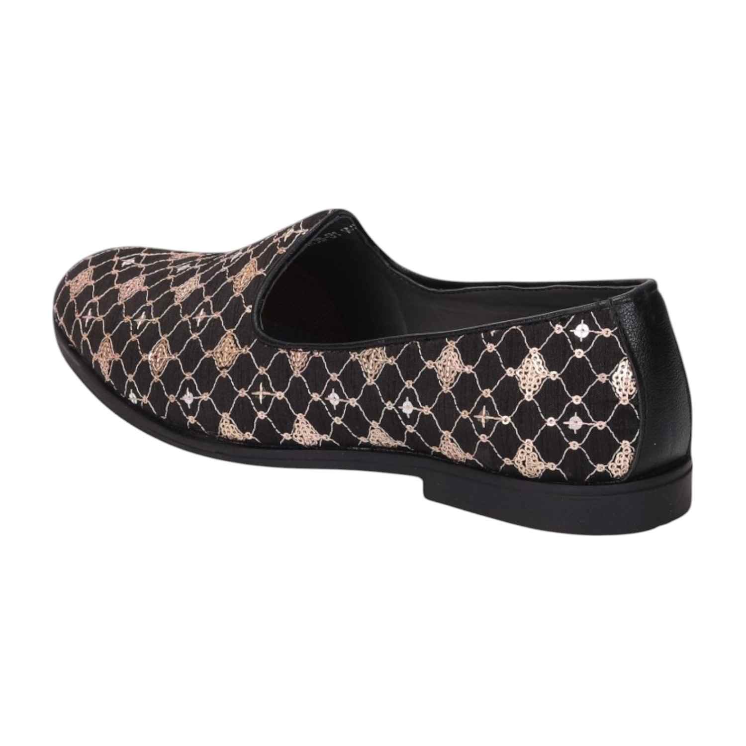 Men Black Ethnic Joothis Slip On