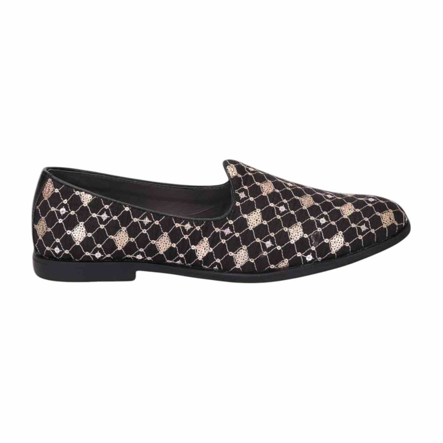 Men Black Ethnic Joothis Slip On