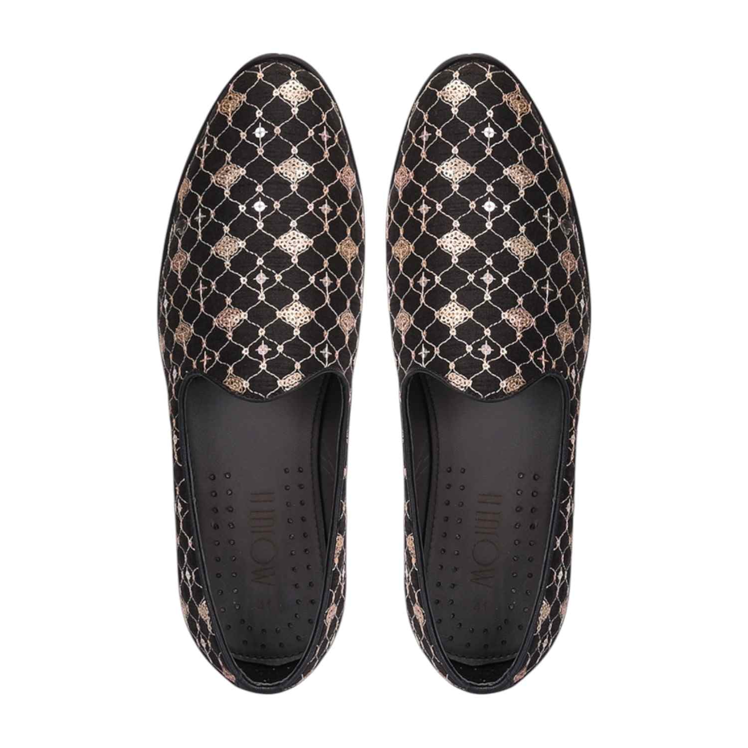Men Black Ethnic Joothis Slip On