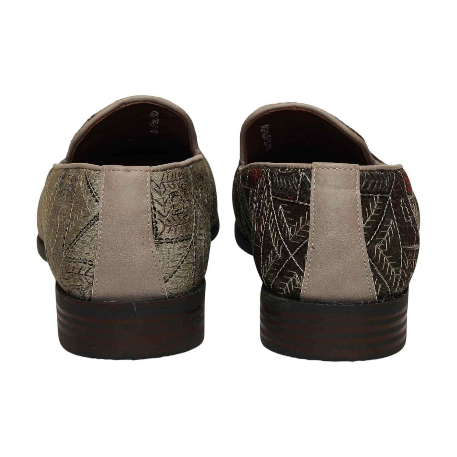 Men Green Embroidered Ethnic Joothis Slip On