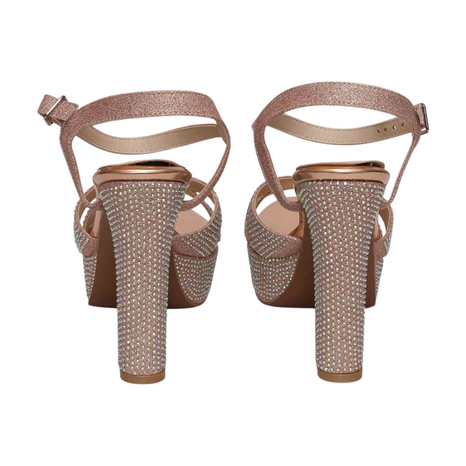 Women Sultan Glamorous Rose Gold Platform Heels