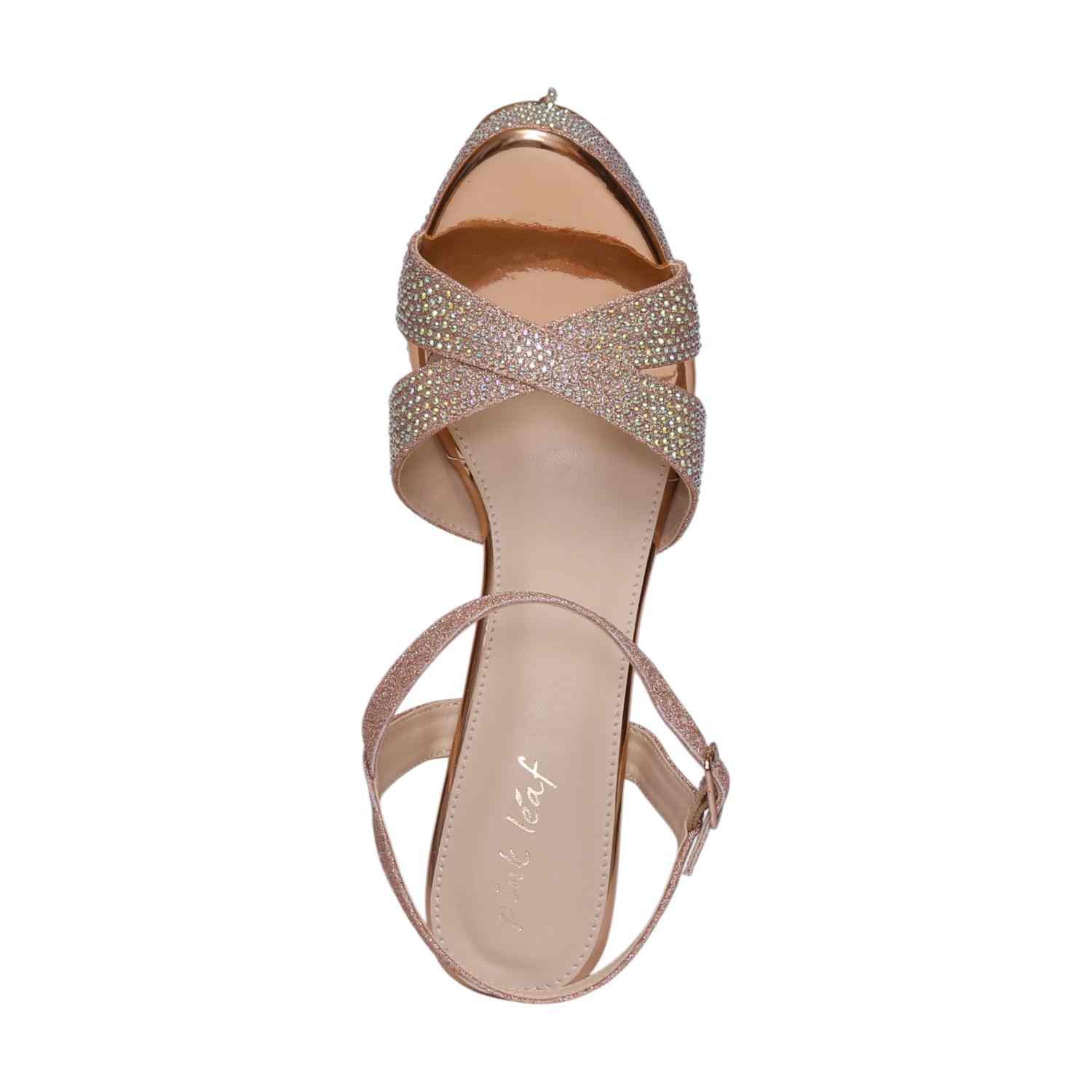 Women Sultan Glamorous Rose Gold Platform Heels