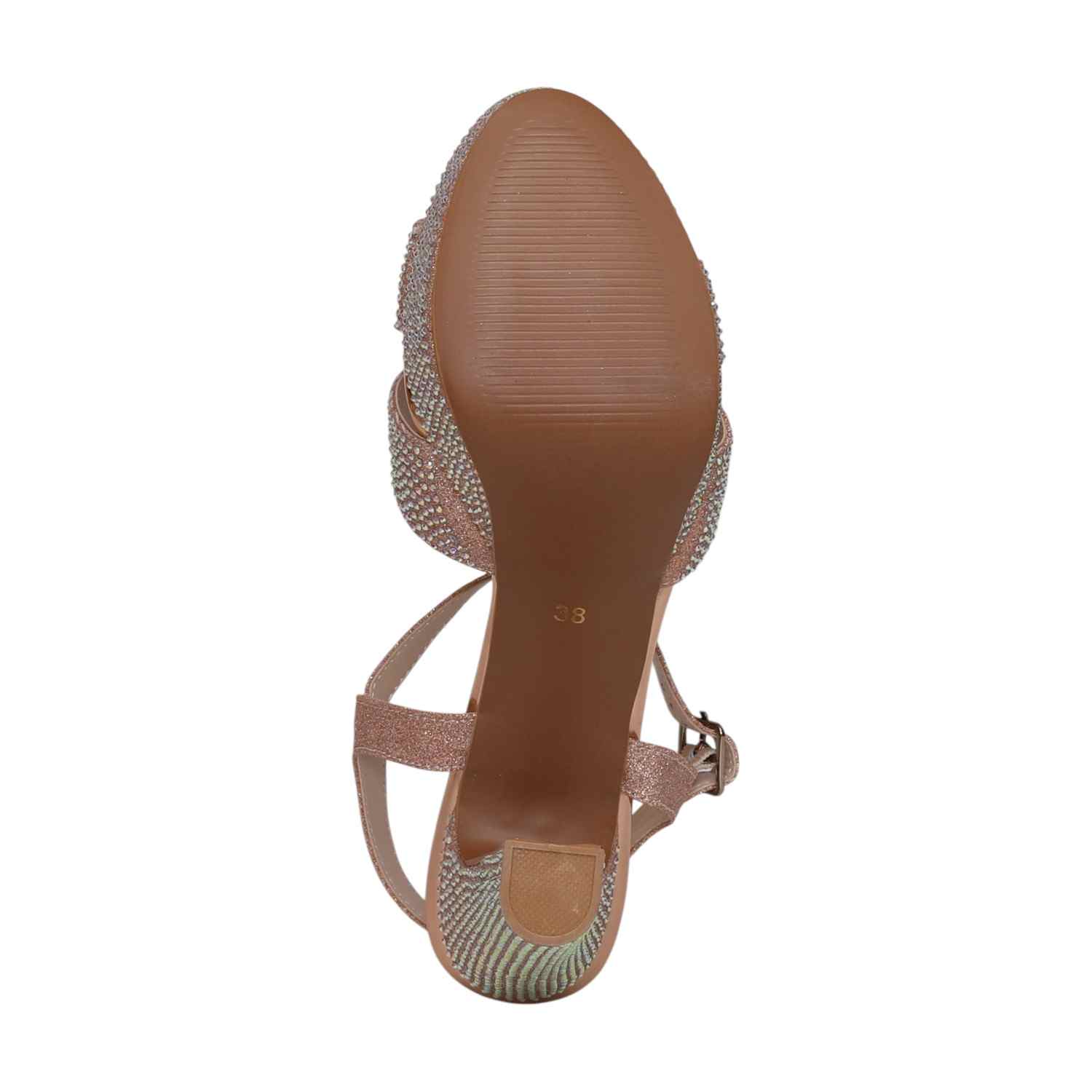 Women Sultan Glamorous Rose Gold Platform Heels