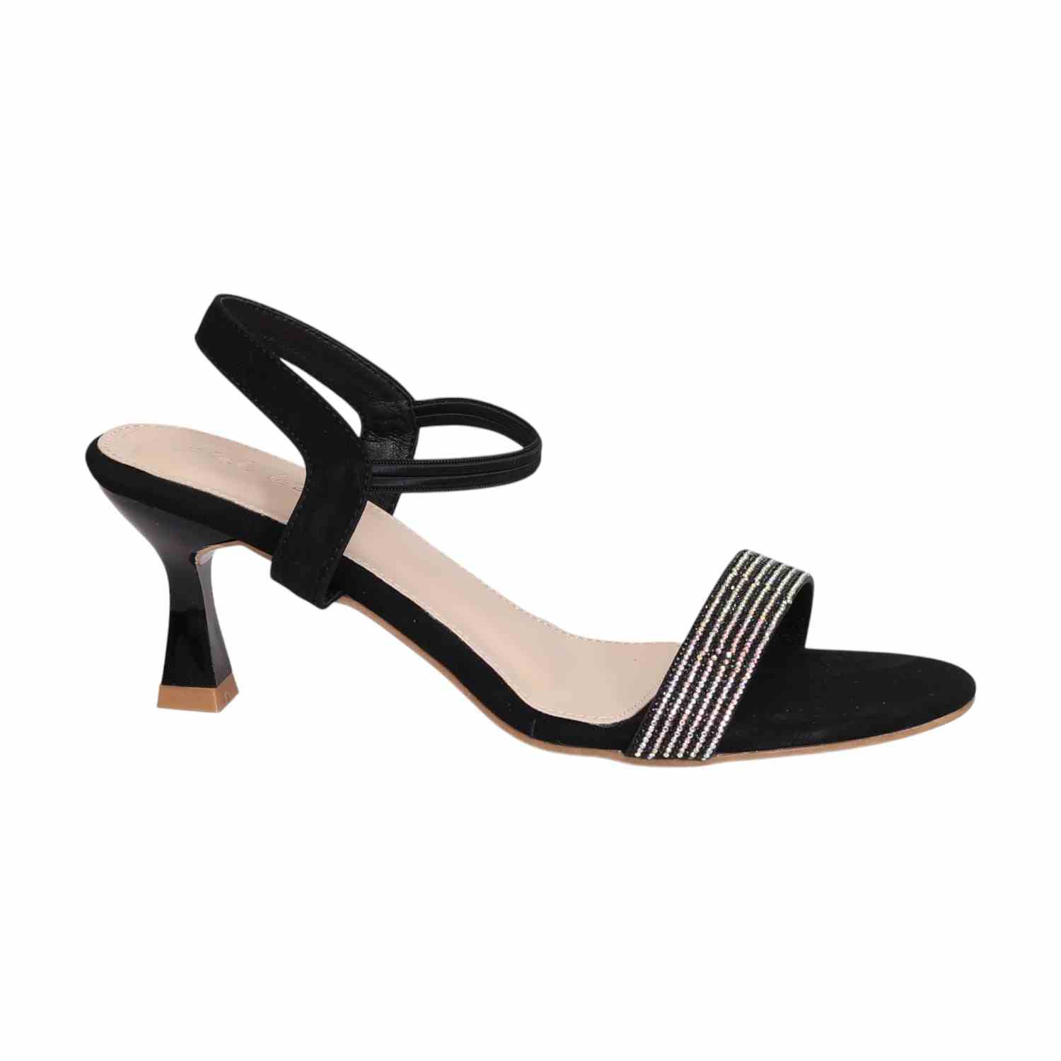 Women Black Embellished Fashion Heel Sandals