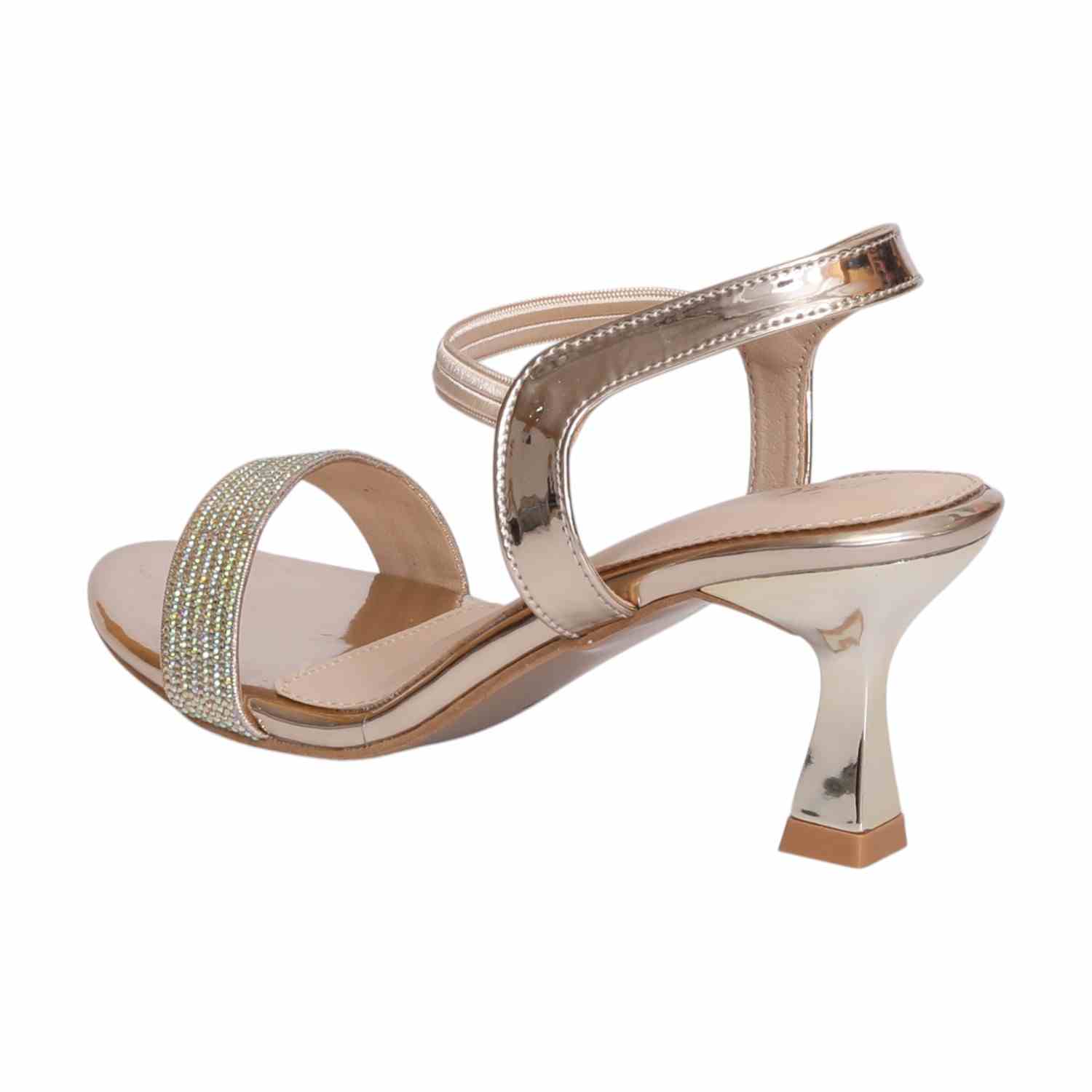 Women Gold Embellished Fashion Heel Sandals