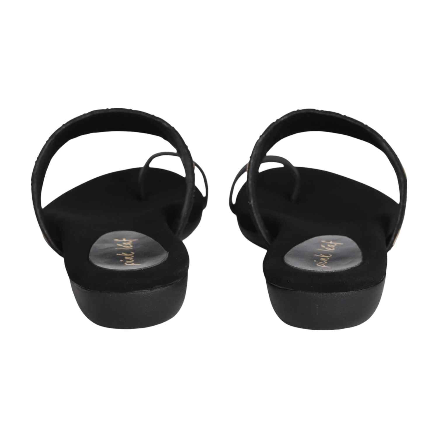 Women Crystal Embellished Black Slides