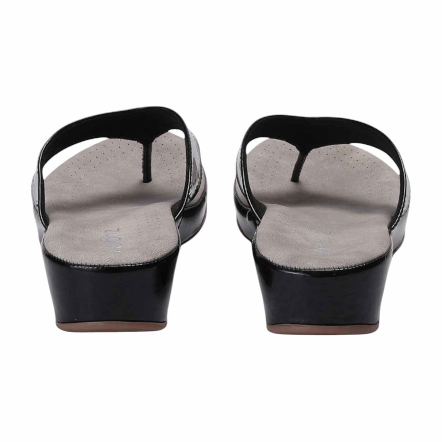 Women Black Thong Casual Flat