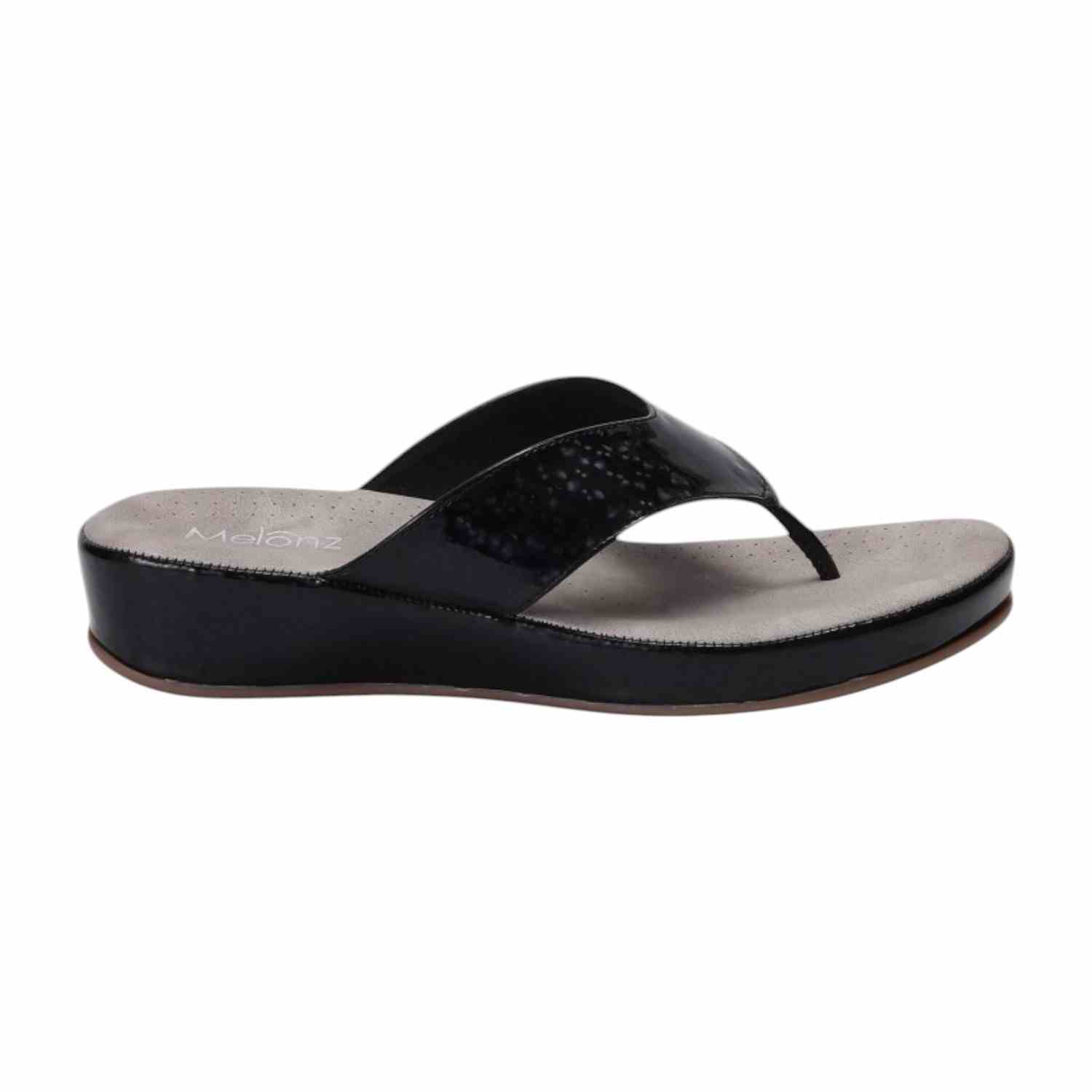 Women Black Thong Casual Flat