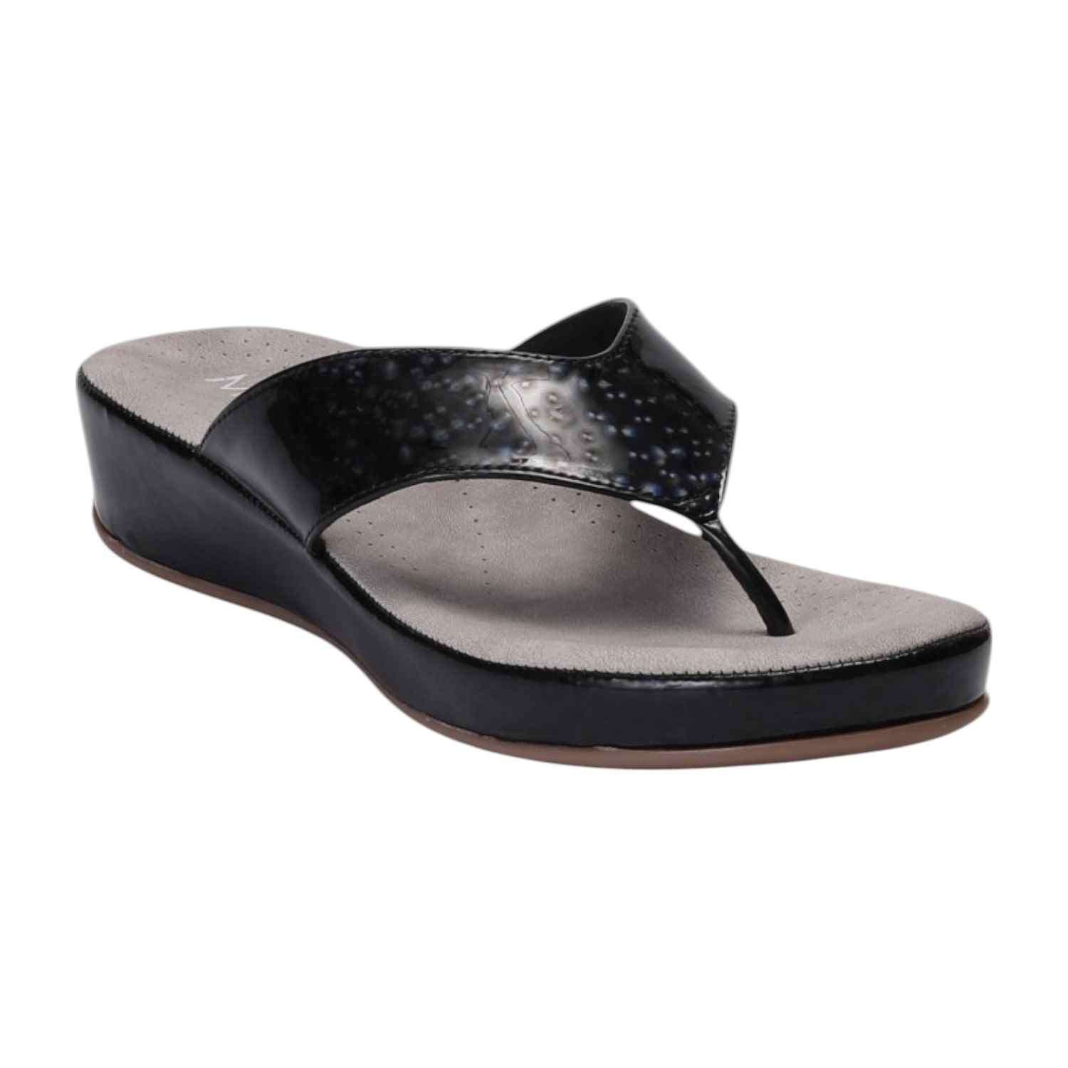 Women Black Thong Casual Flat