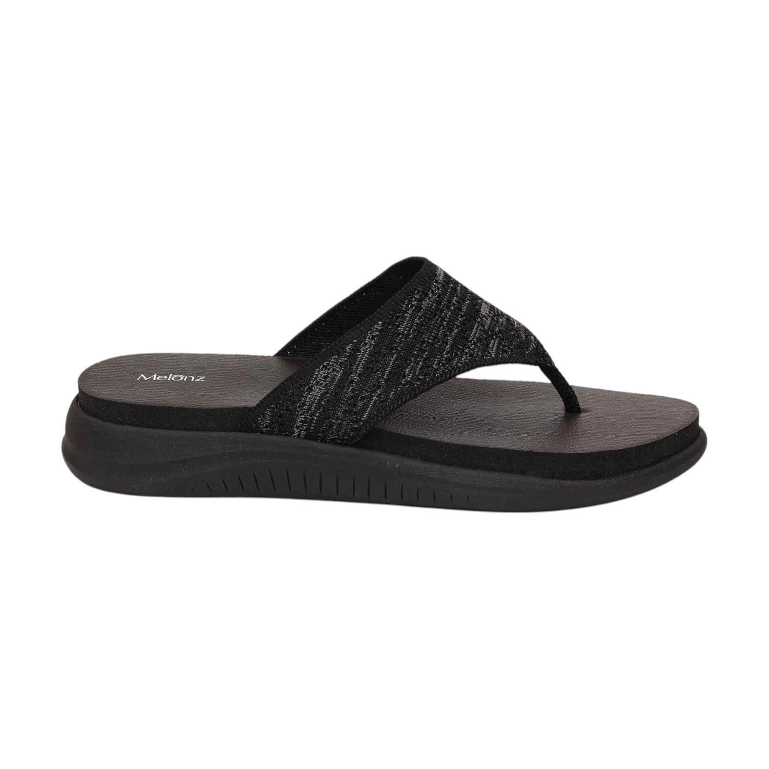 Women Black Casual Flat Thong