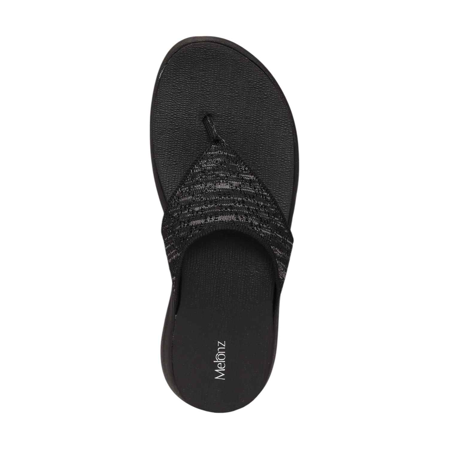 Women Black Casual Flat Thong