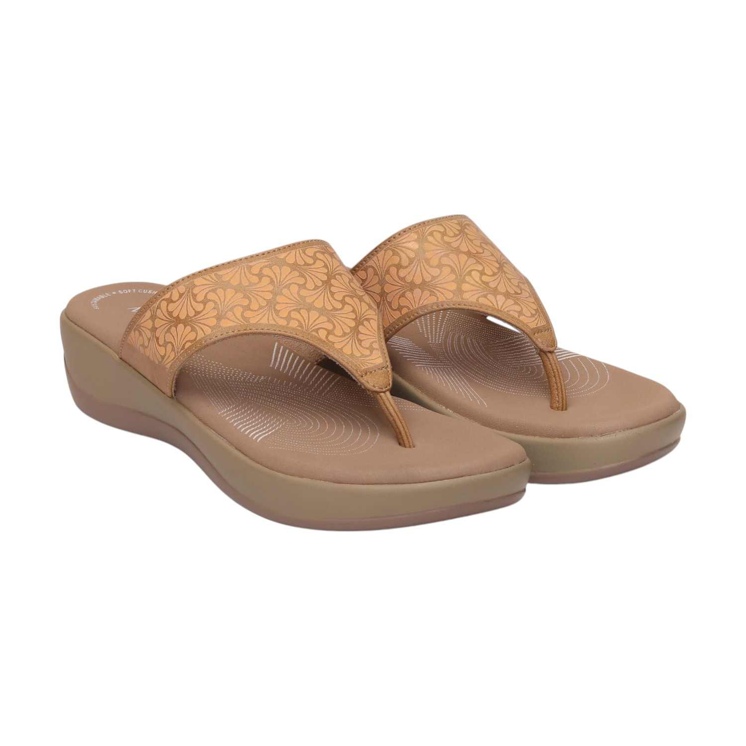 Women Beige Casual Flat Thong