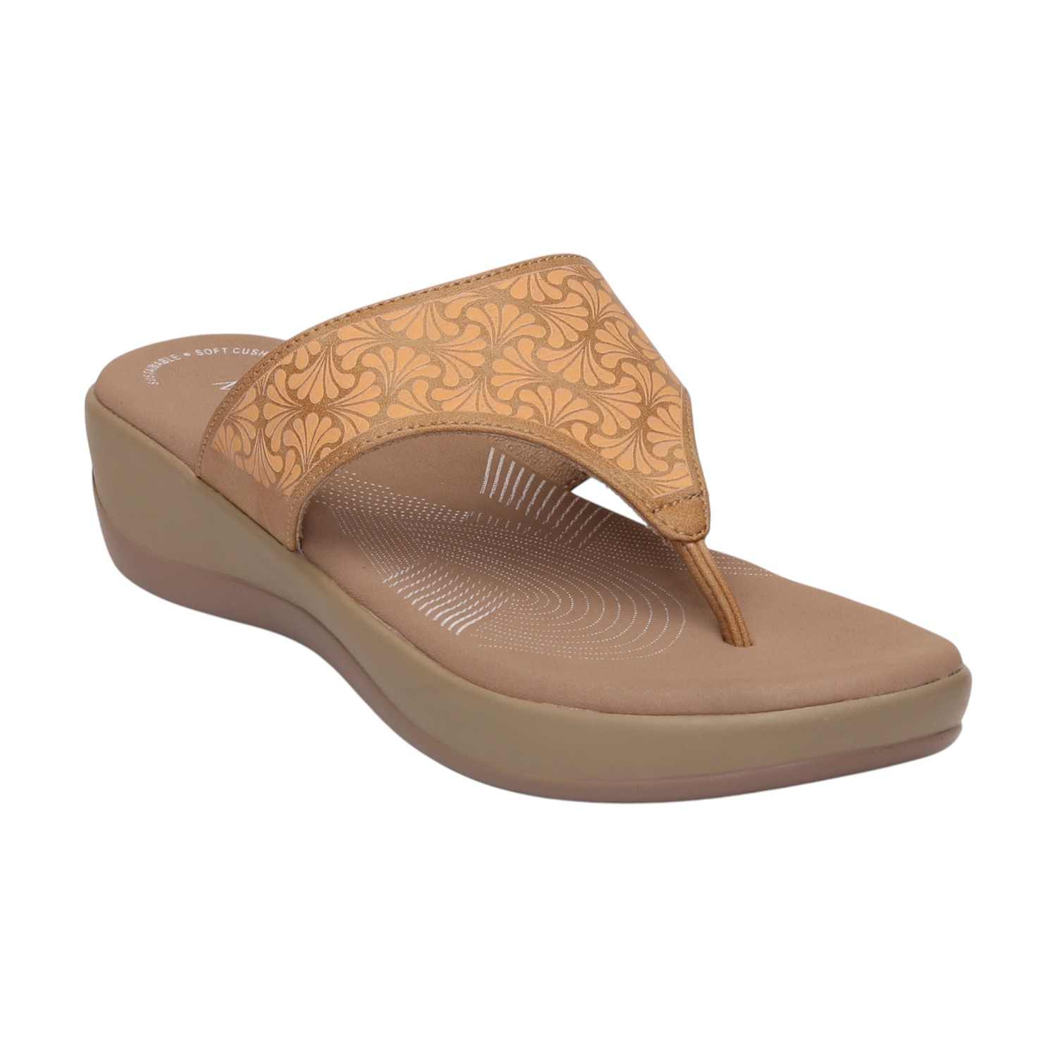 Women Beige Casual Flat Thong