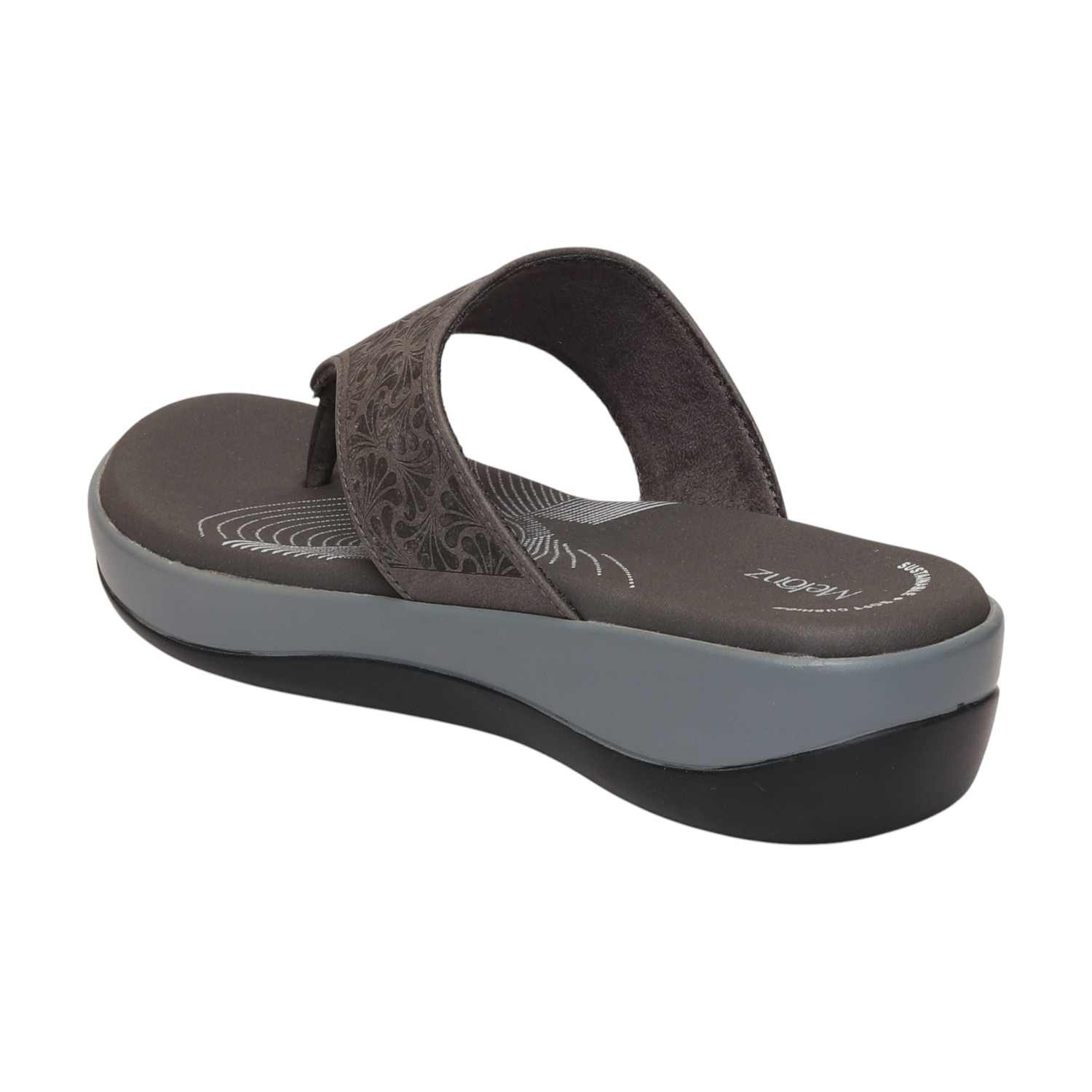 Women Dark Grey Casual Flat Thong