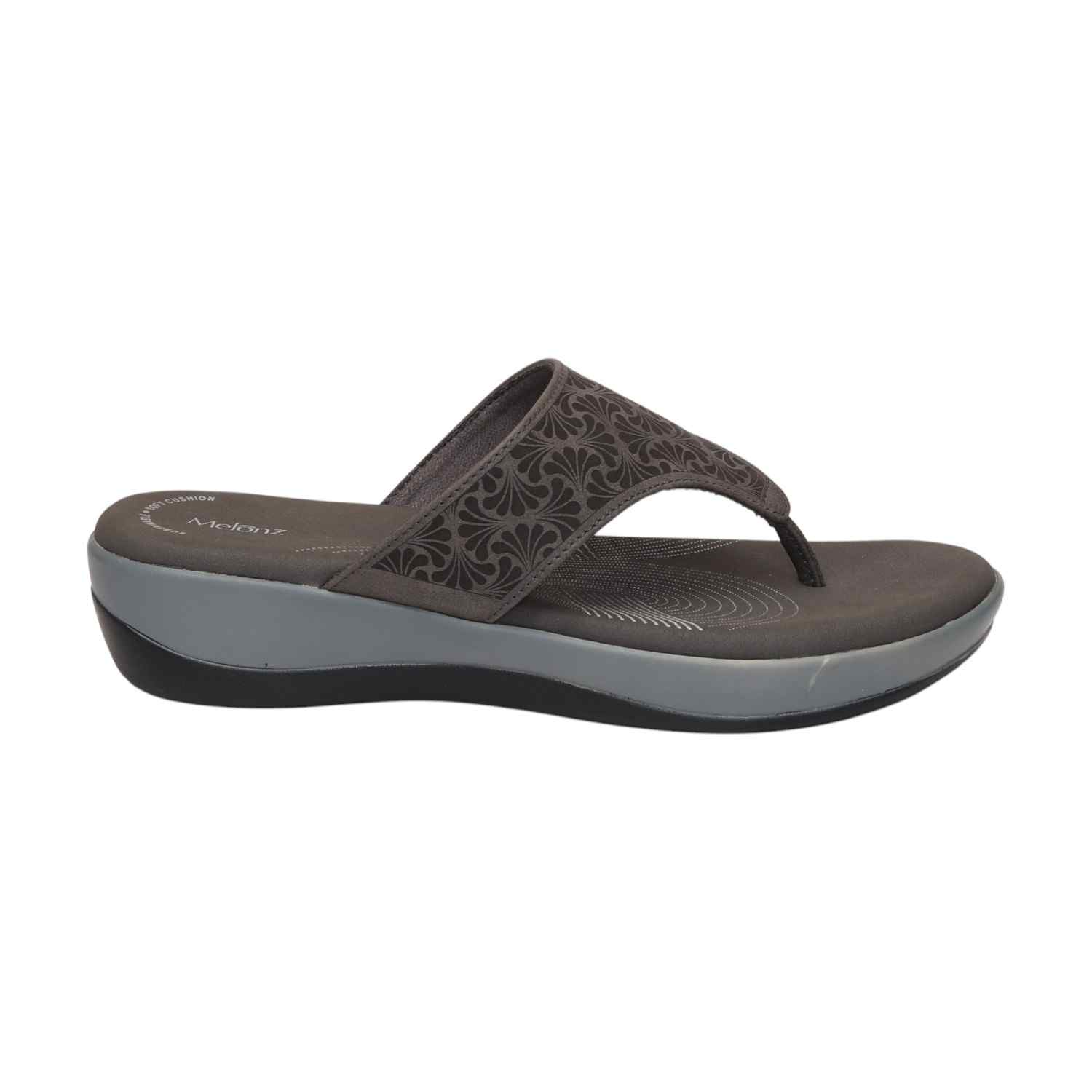 Women Dark Grey Casual Flat Thong