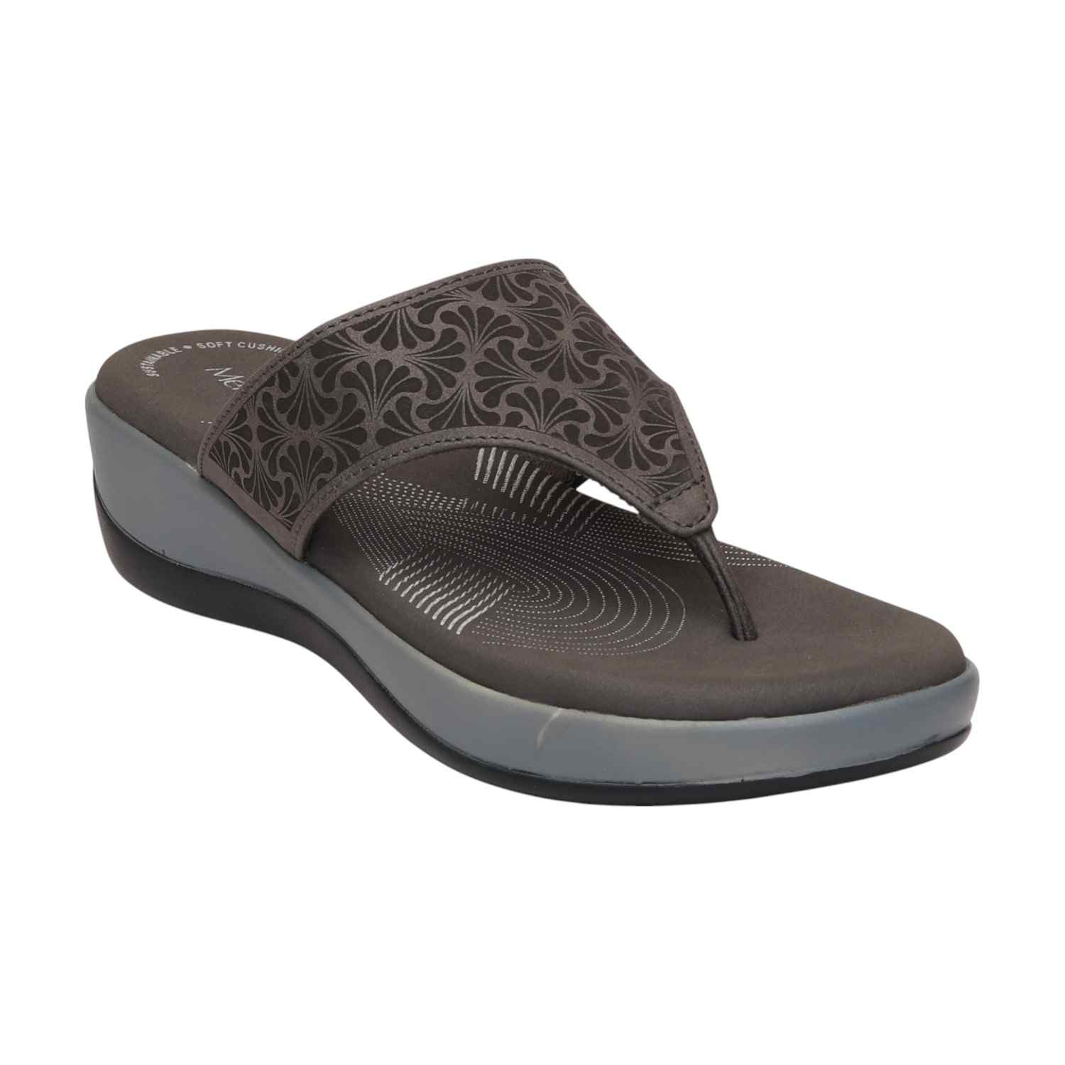 Women Dark Grey Casual Flat Thong