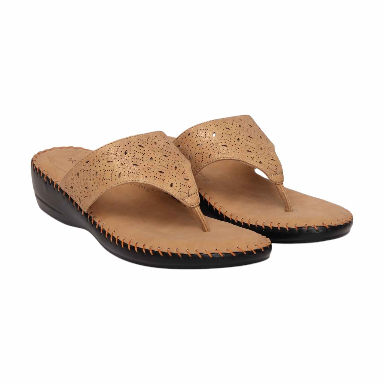 Women Beige Casual Flat Thong