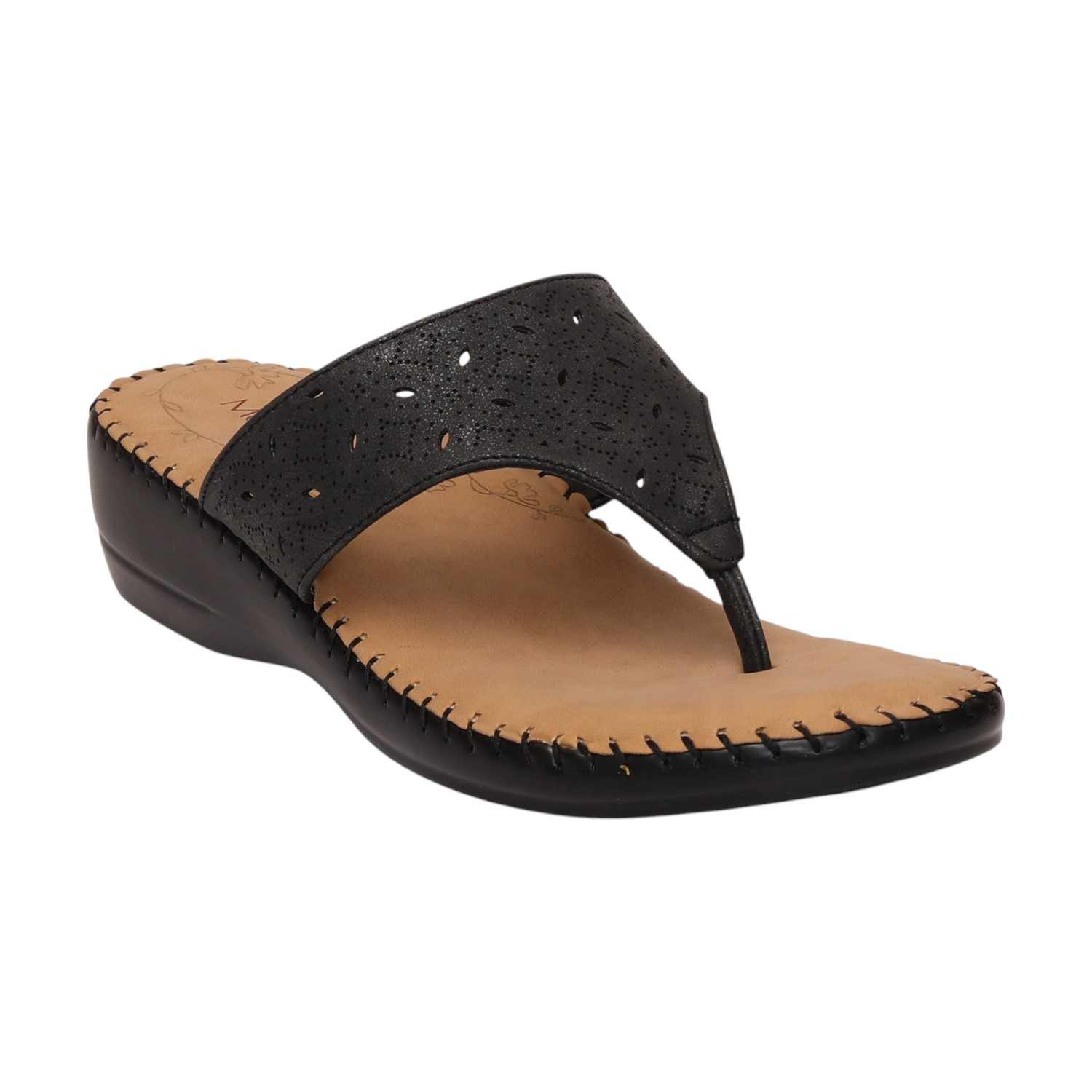 Women Black Casual Flat Thong