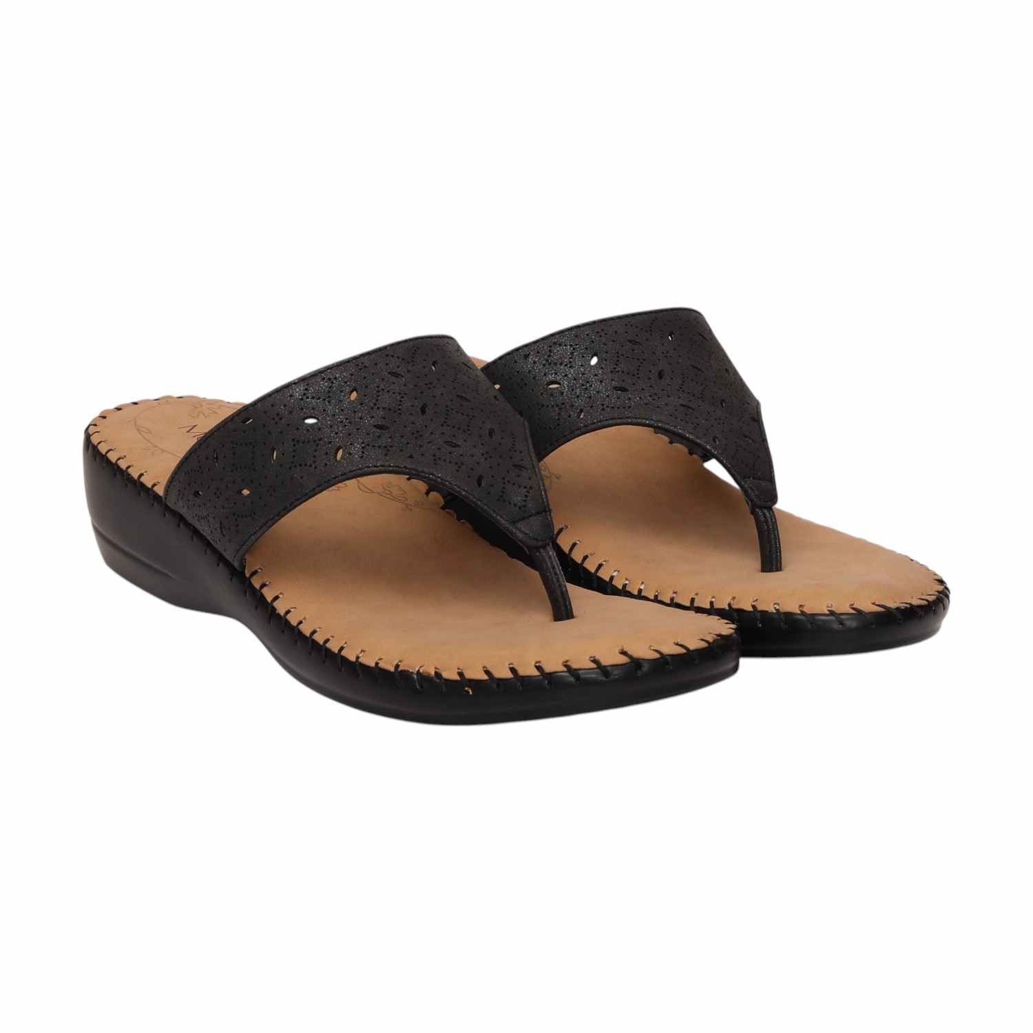 Women Black Casual Flat Thong