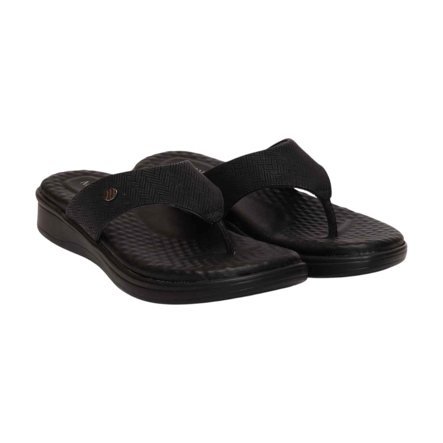 Women Black Casual Flat Thong