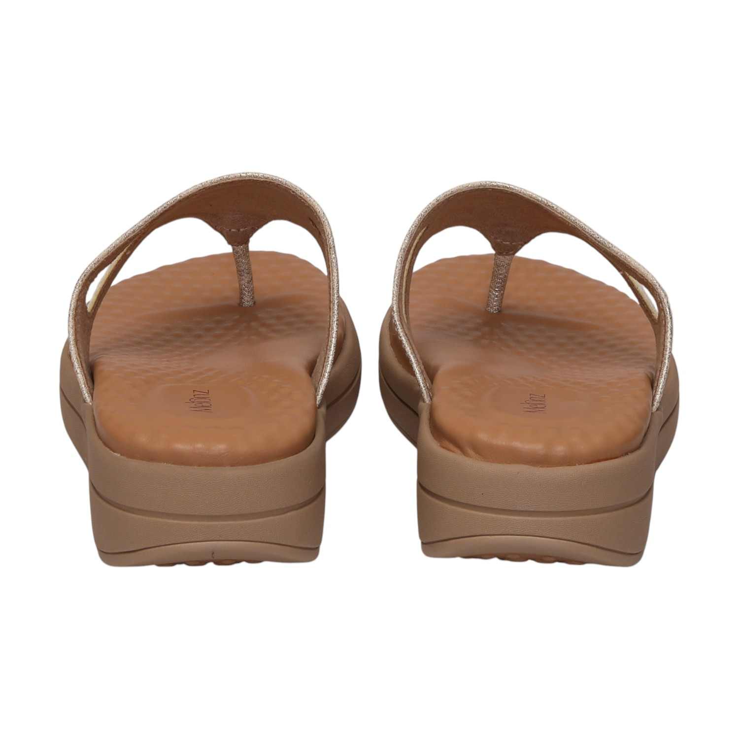 Women Light Gold Casual Flat Thong