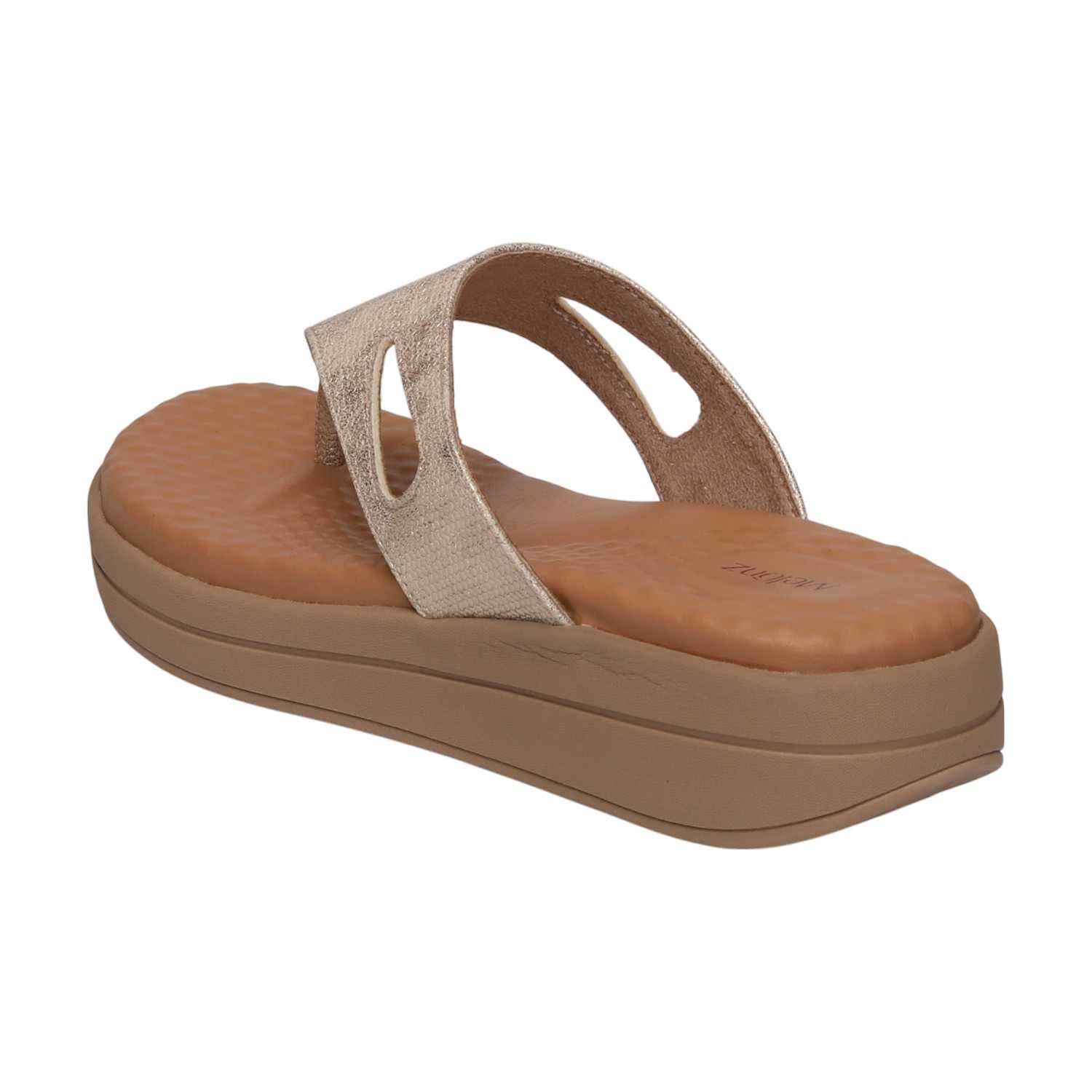 Women Light Gold Casual Flat Thong