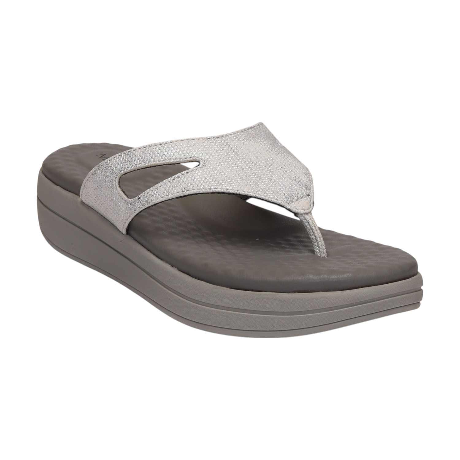 Women Silver Casual Flat Thong