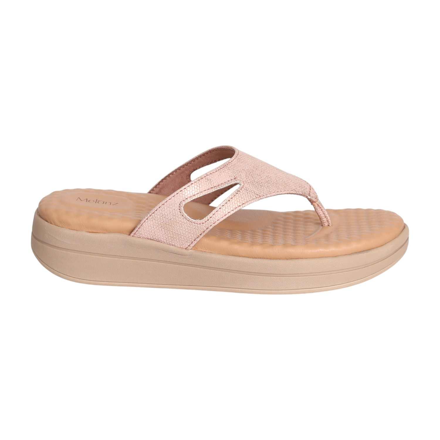 Women Light Peach Rise Thongs