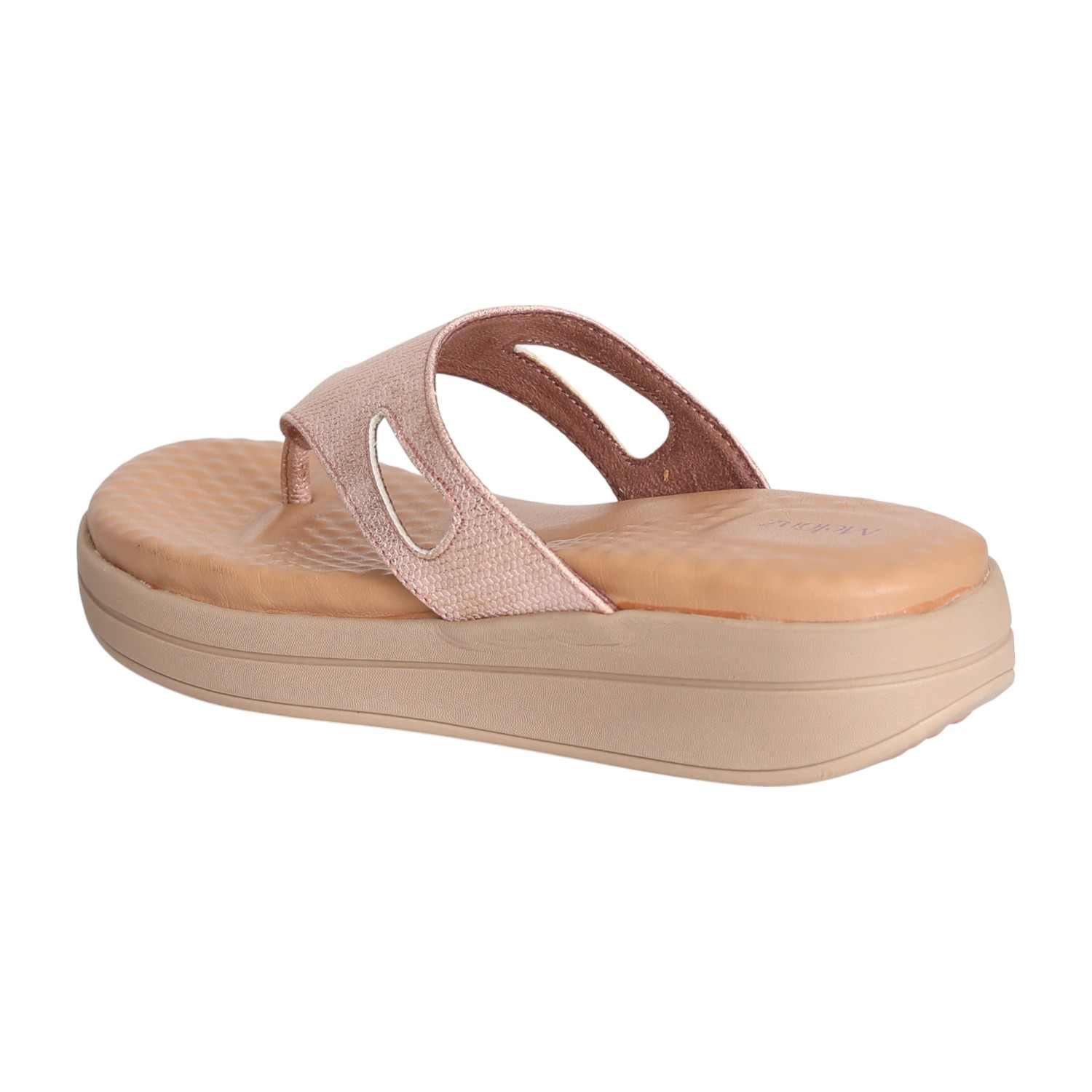 Women Light Peach Rise Thongs
