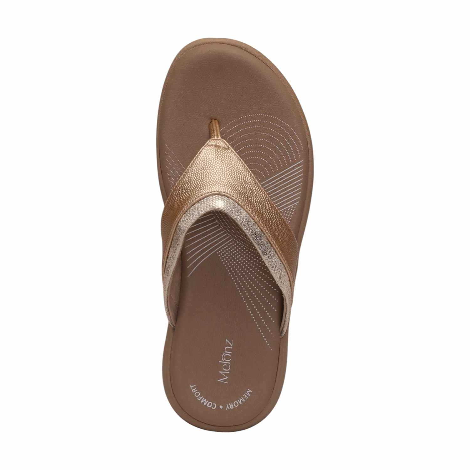 Women Light Gold Casual Flat Thong