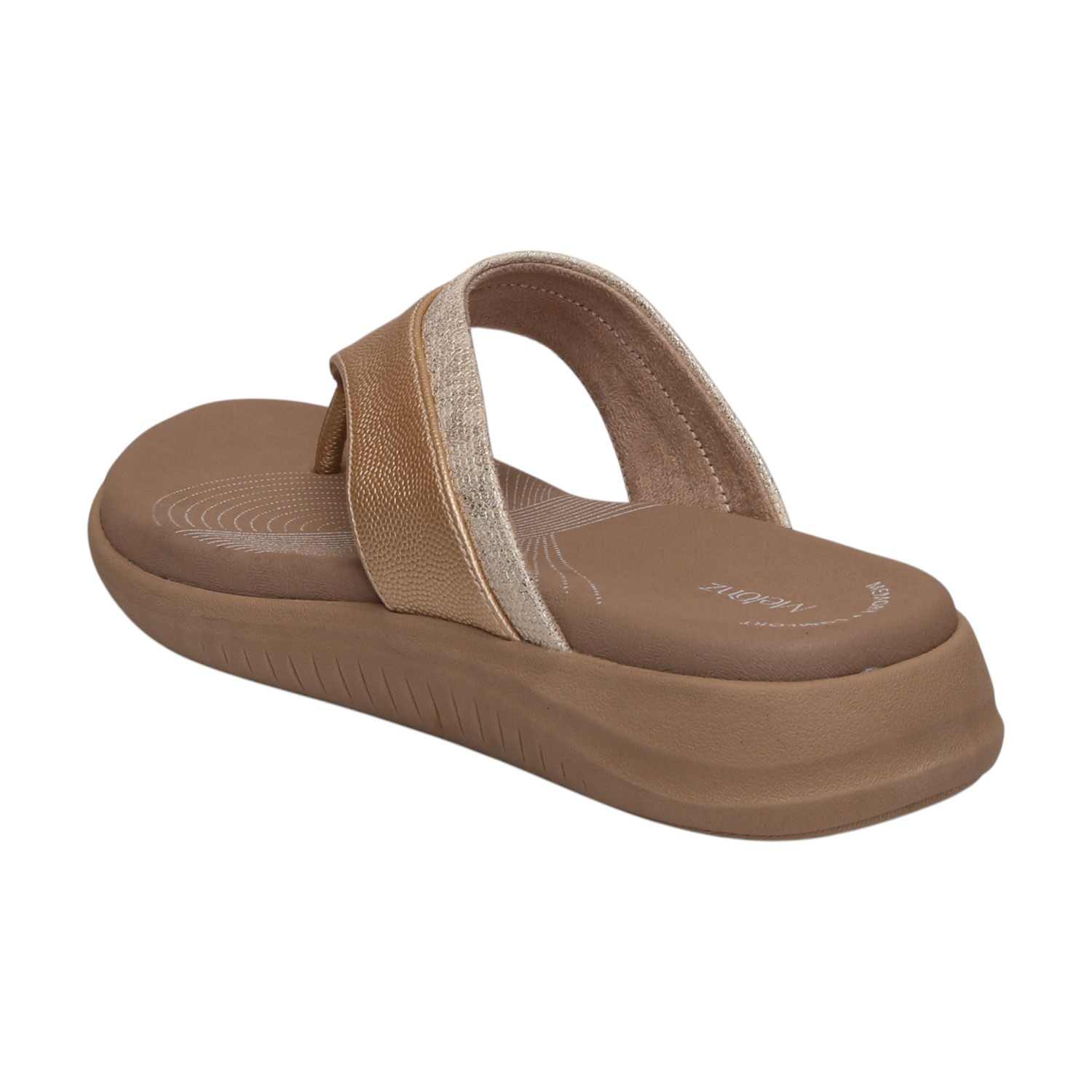 Women Light Gold Casual Flat Thong