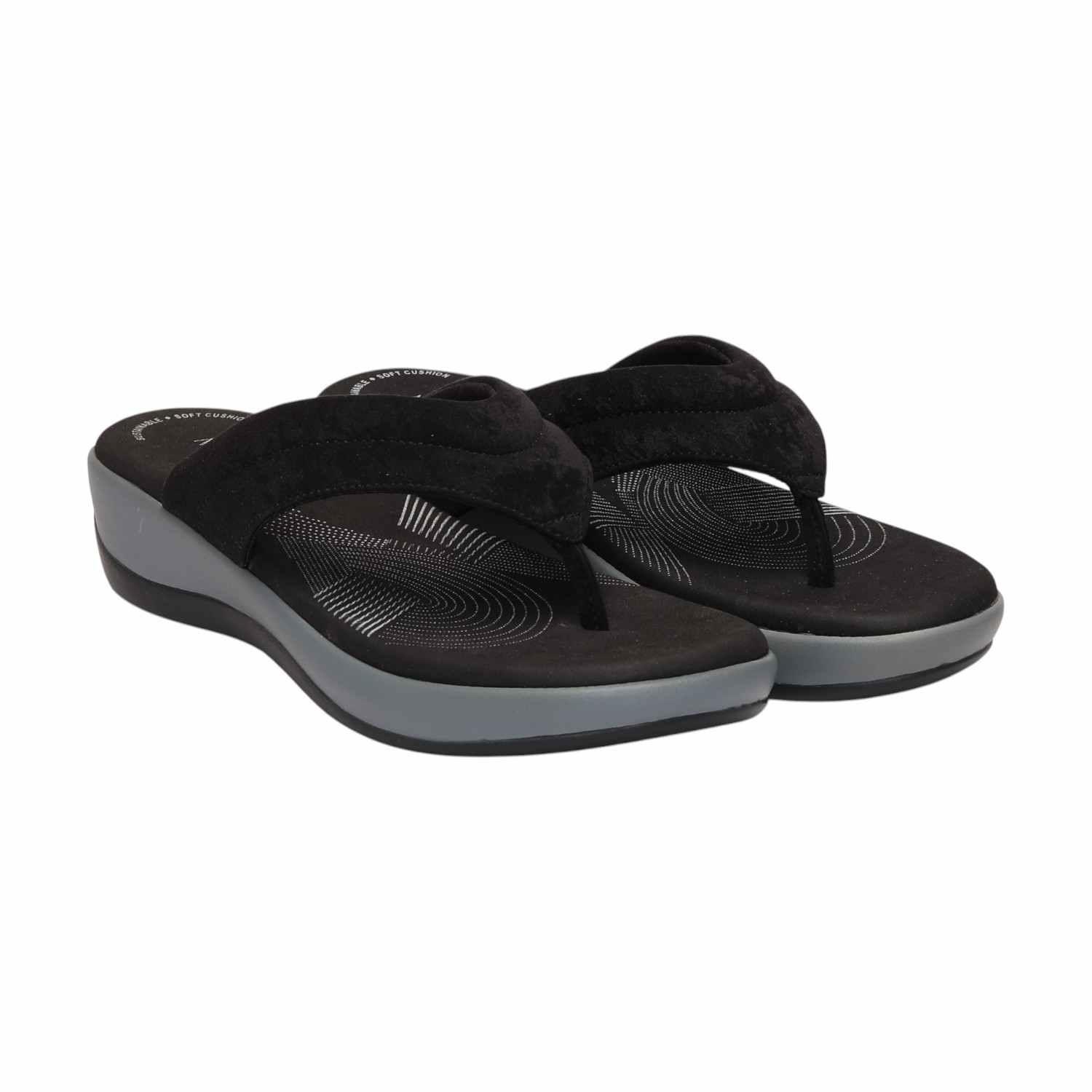 Women Black Casual Flat Thong