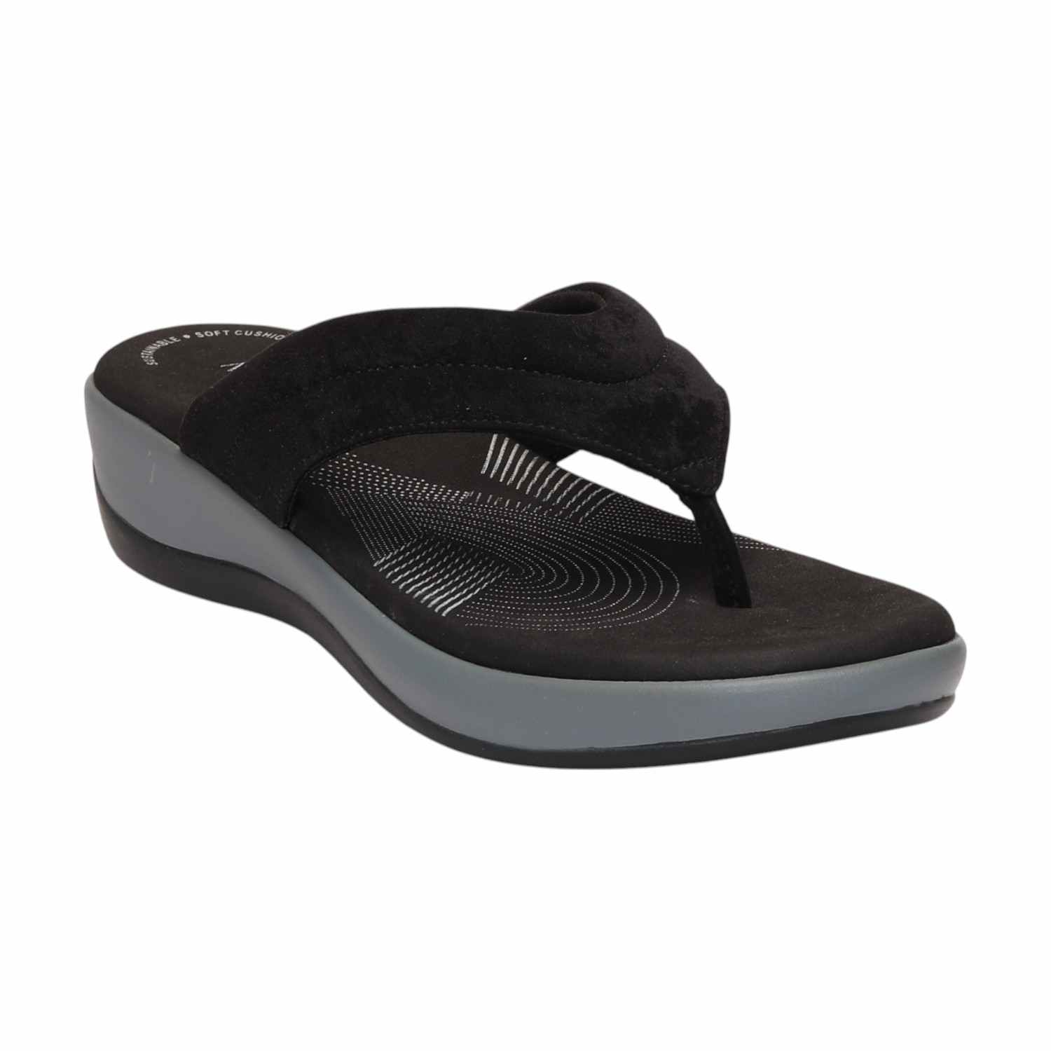 Women Black Casual Flat Thong